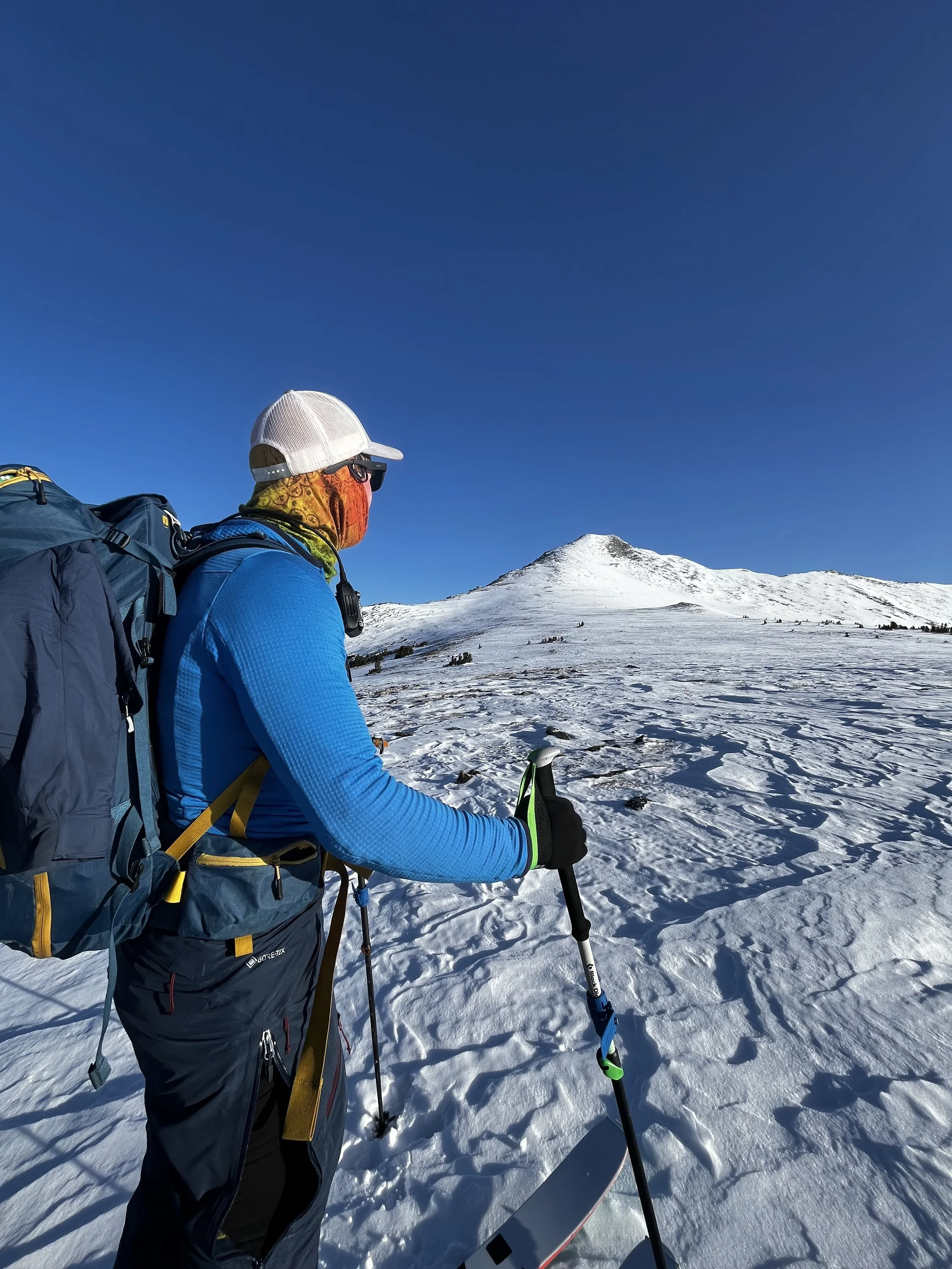 Looking Northwest, Ethan & the summit 