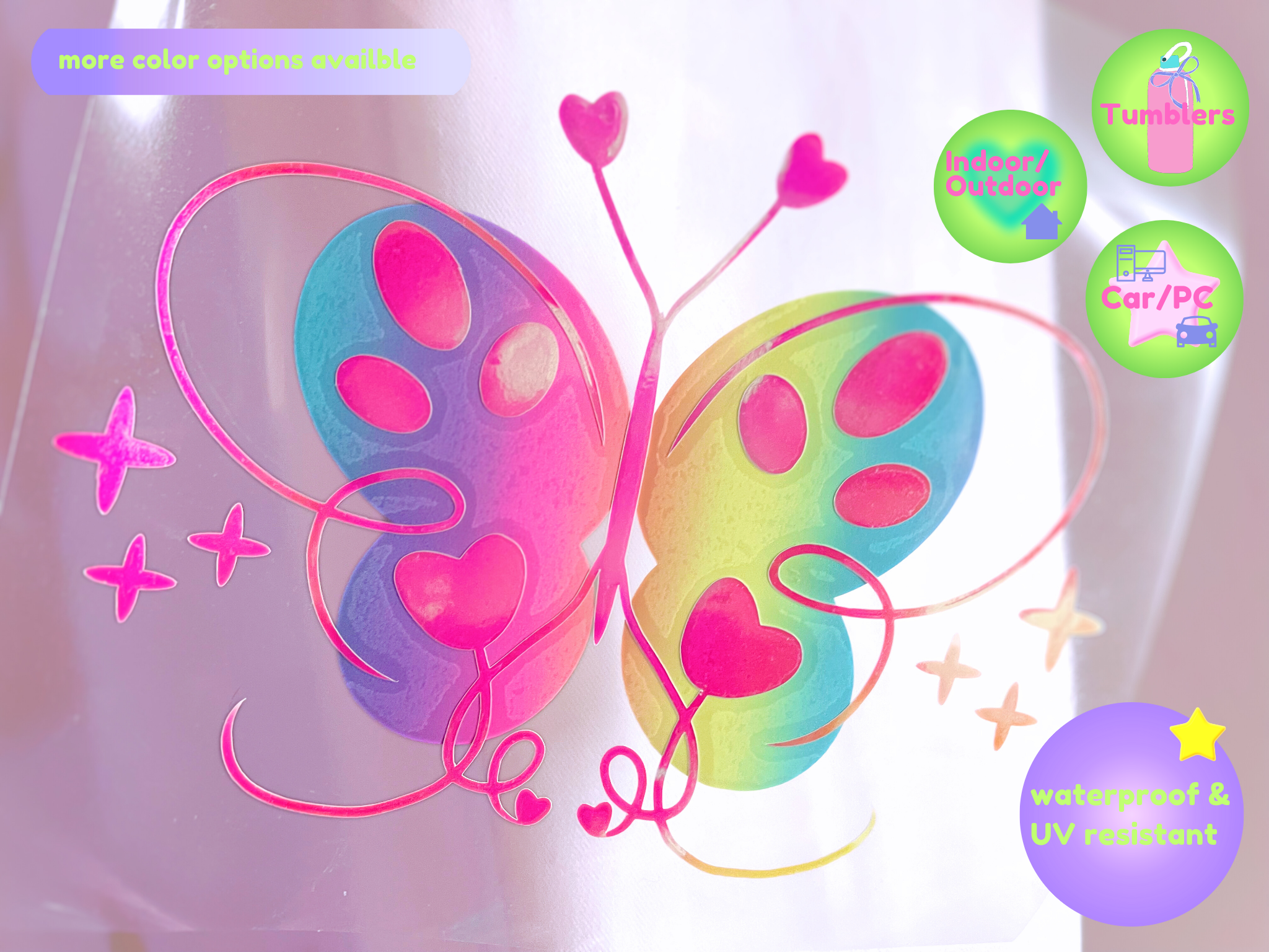 Custom Butterfly Decal | Waterproof Vinyl Car/Tumbler Sticker