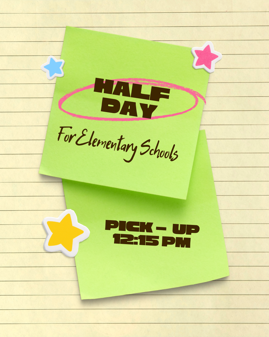 Half Day for Elementary Schools