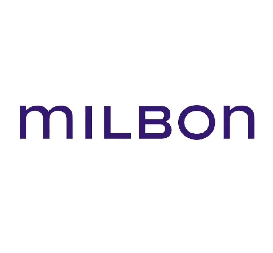 The word "MILBON" written in purple text on a white background.