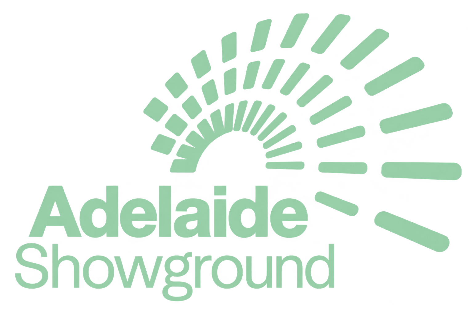 Logo of Adventure Showground with a stylized sun symbol above the text.