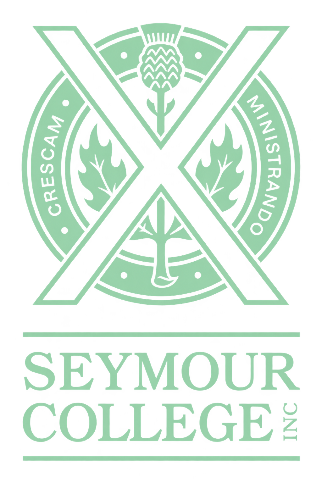 The Seymour College logo with a crest and the text 'SEYMOUR COLLEGE INC' at the bottom.