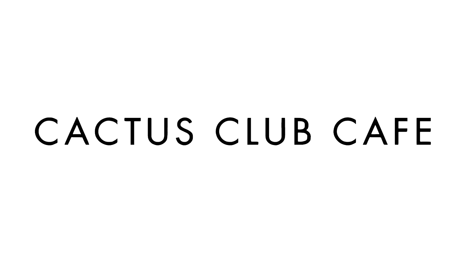 Text reading 'Cactus Club Cafe' on a plain background