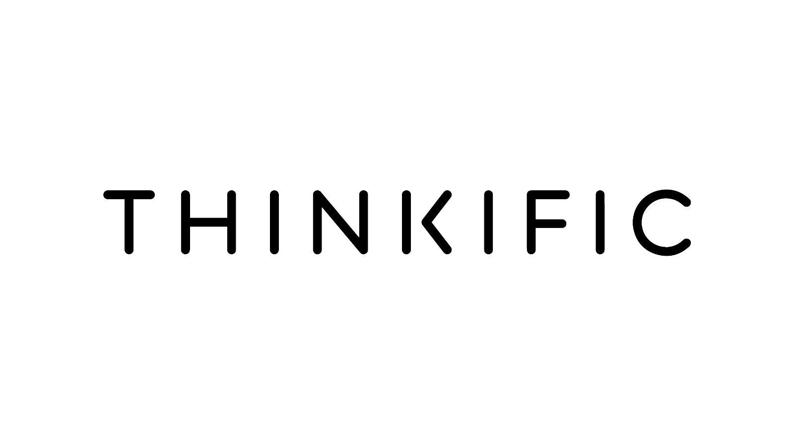 Black background with the word "THINKIFIC" written in outlined white capital letters.