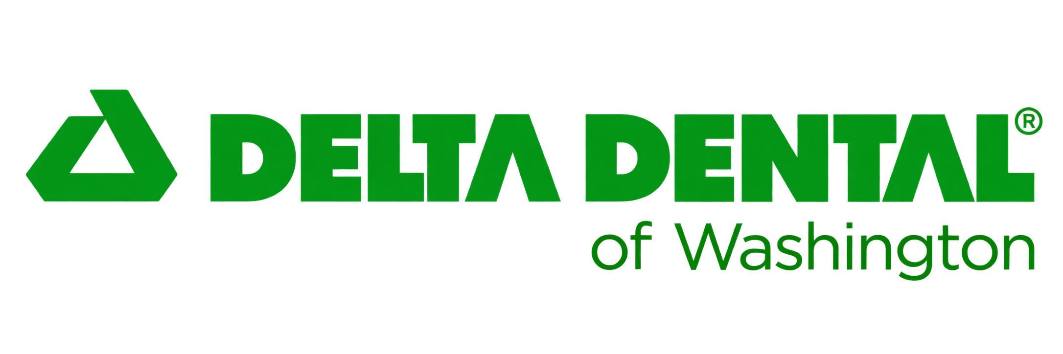 Logo of Delta Dental of Washington in green text and a green geometric symbol.