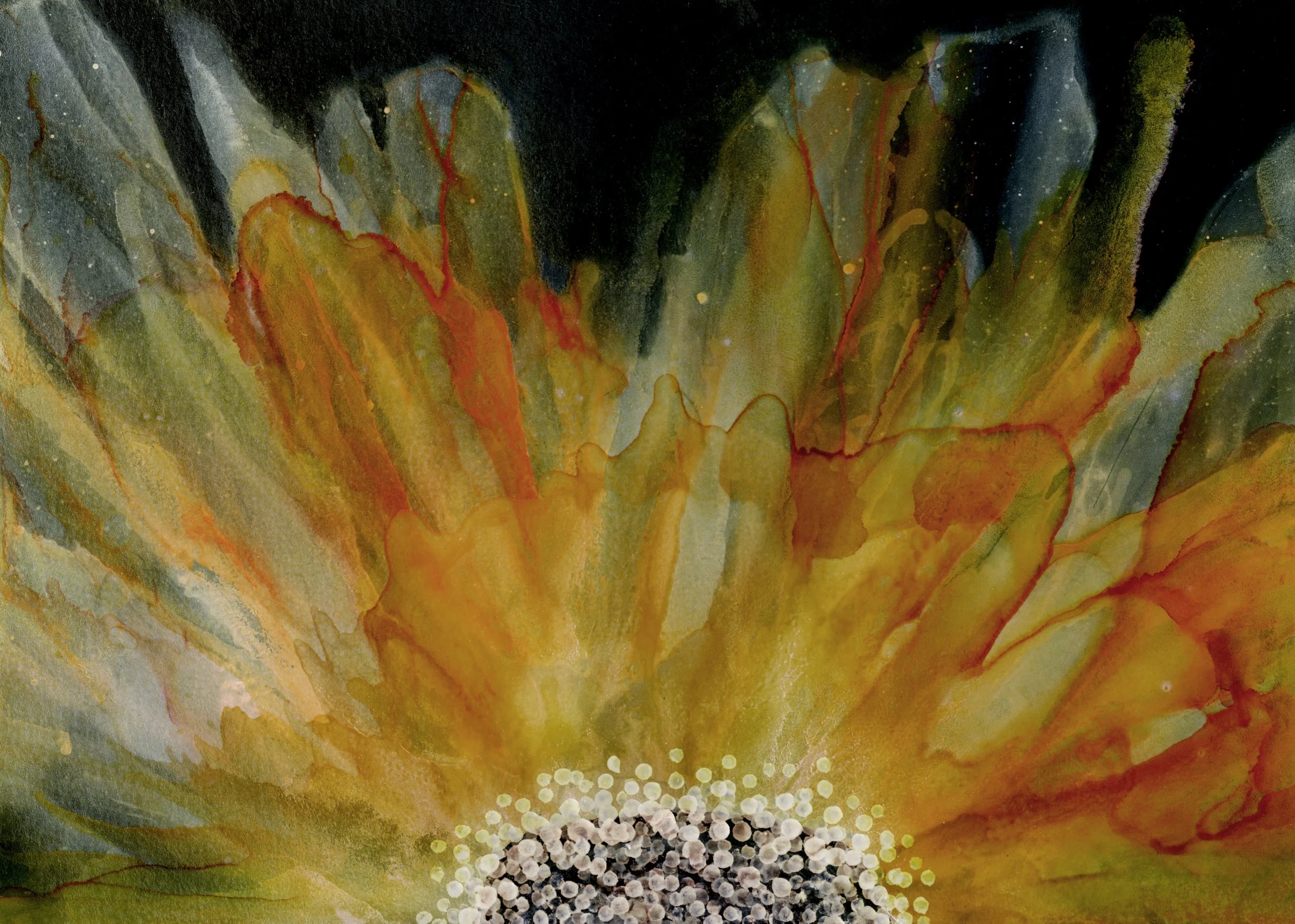 Golden Radiance – Original Alcohol Ink Painting