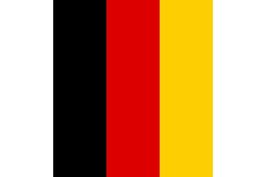 The flag of Belgium with three vertical stripes: black on the left, red in the middle, and yellow on the right.