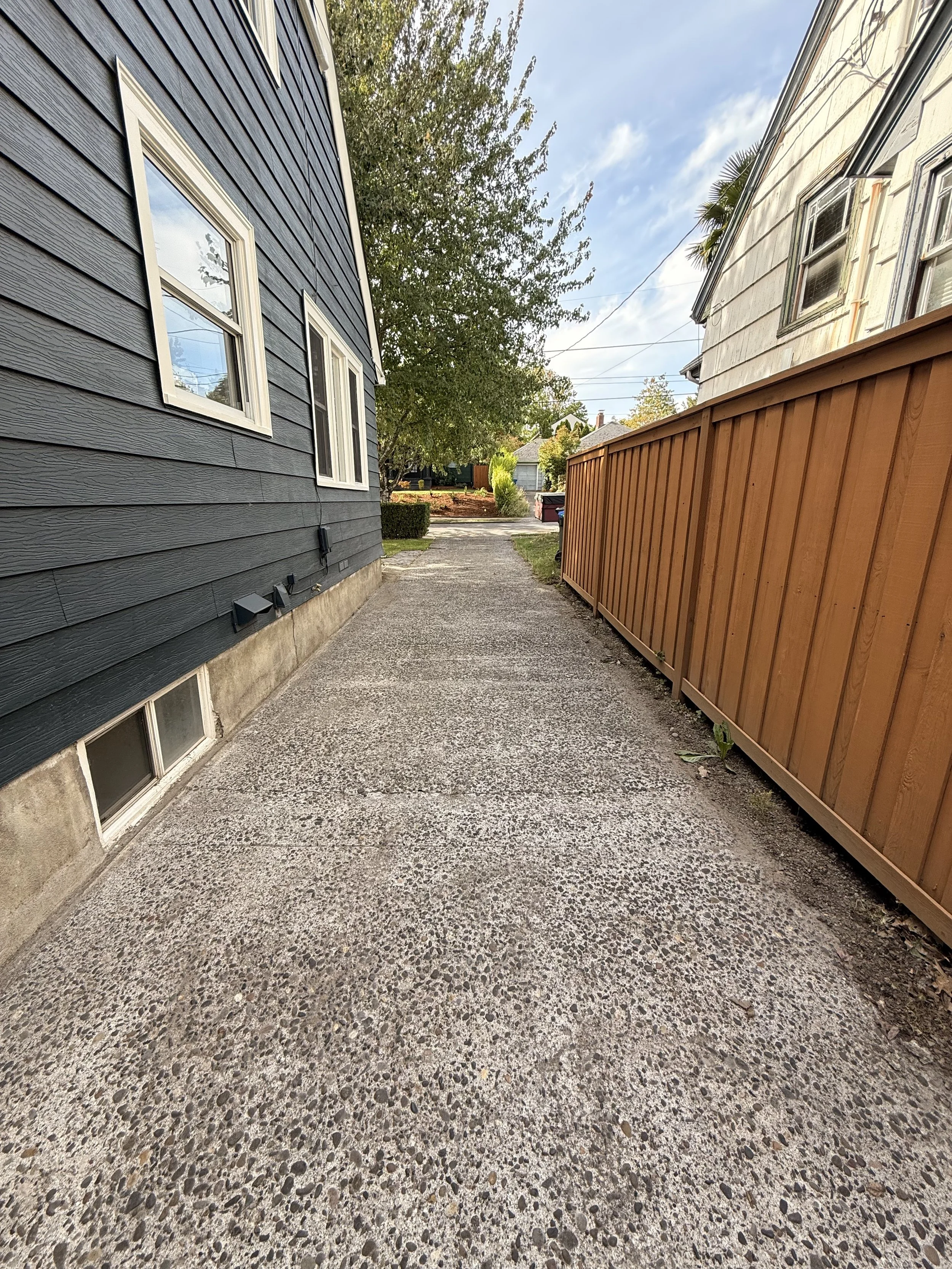 Driveway after pressure washing, Portland.
