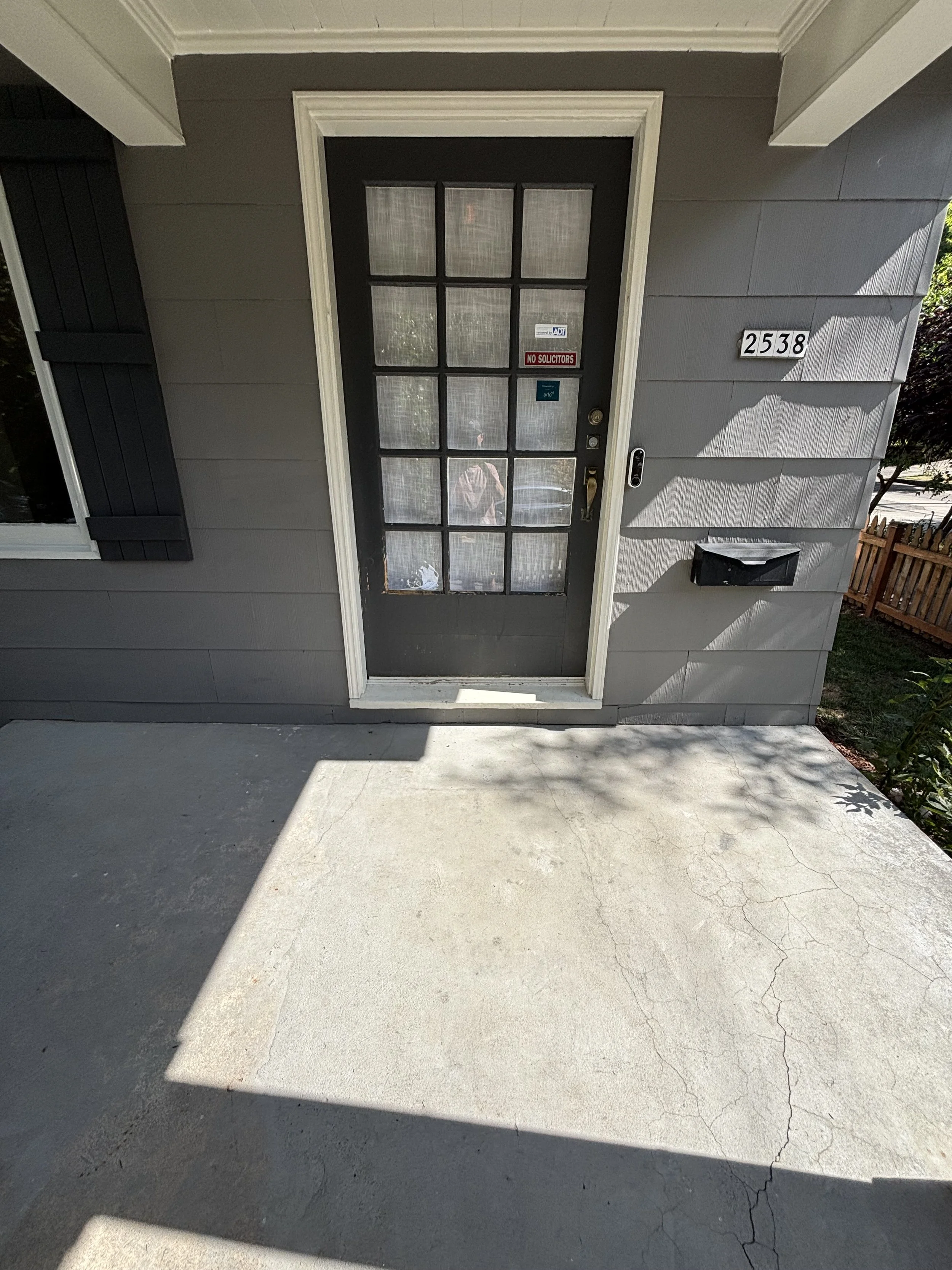 Front patio after pressure washing, Portland.