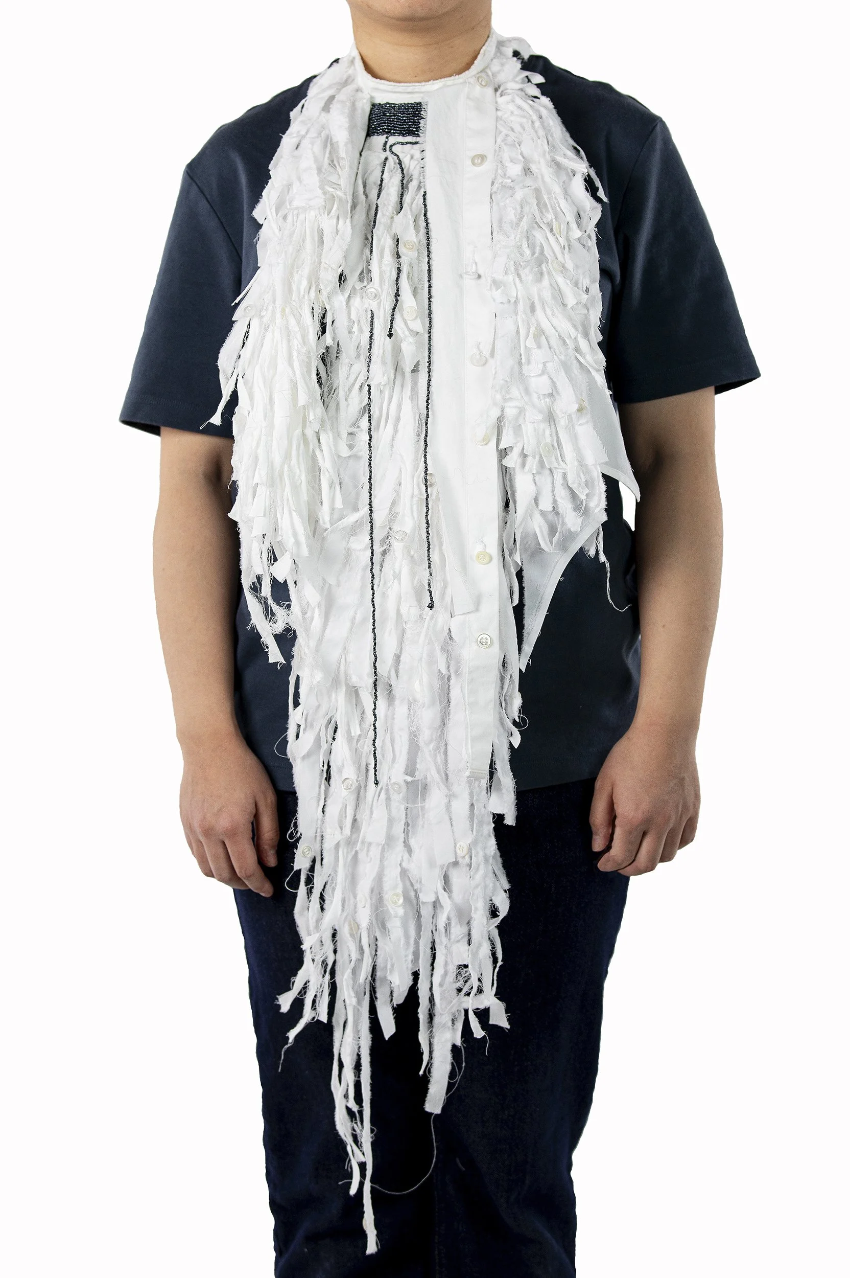 soloist, 2025. cotton, buttons, beads. 