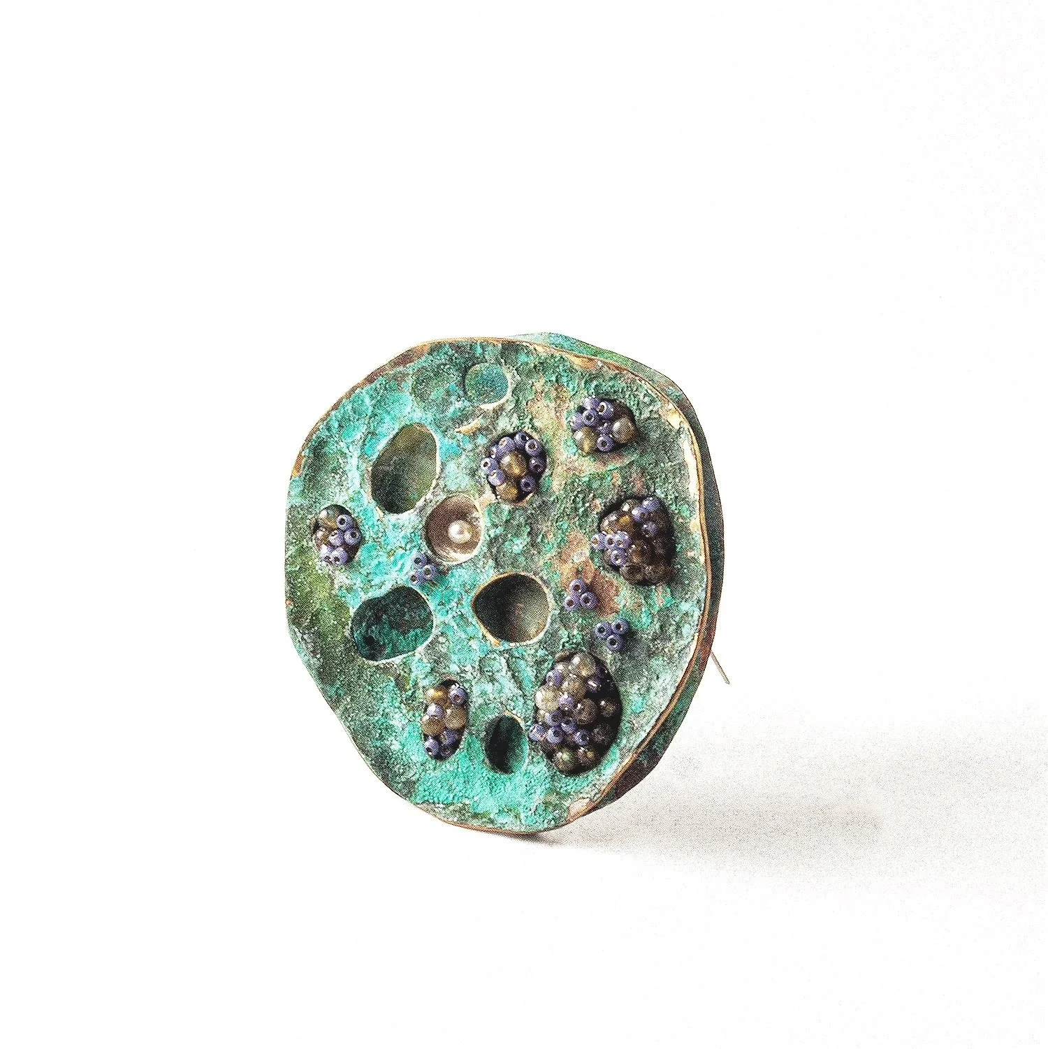artifacts, 2023. copper, beads, silver, pearl, steel.