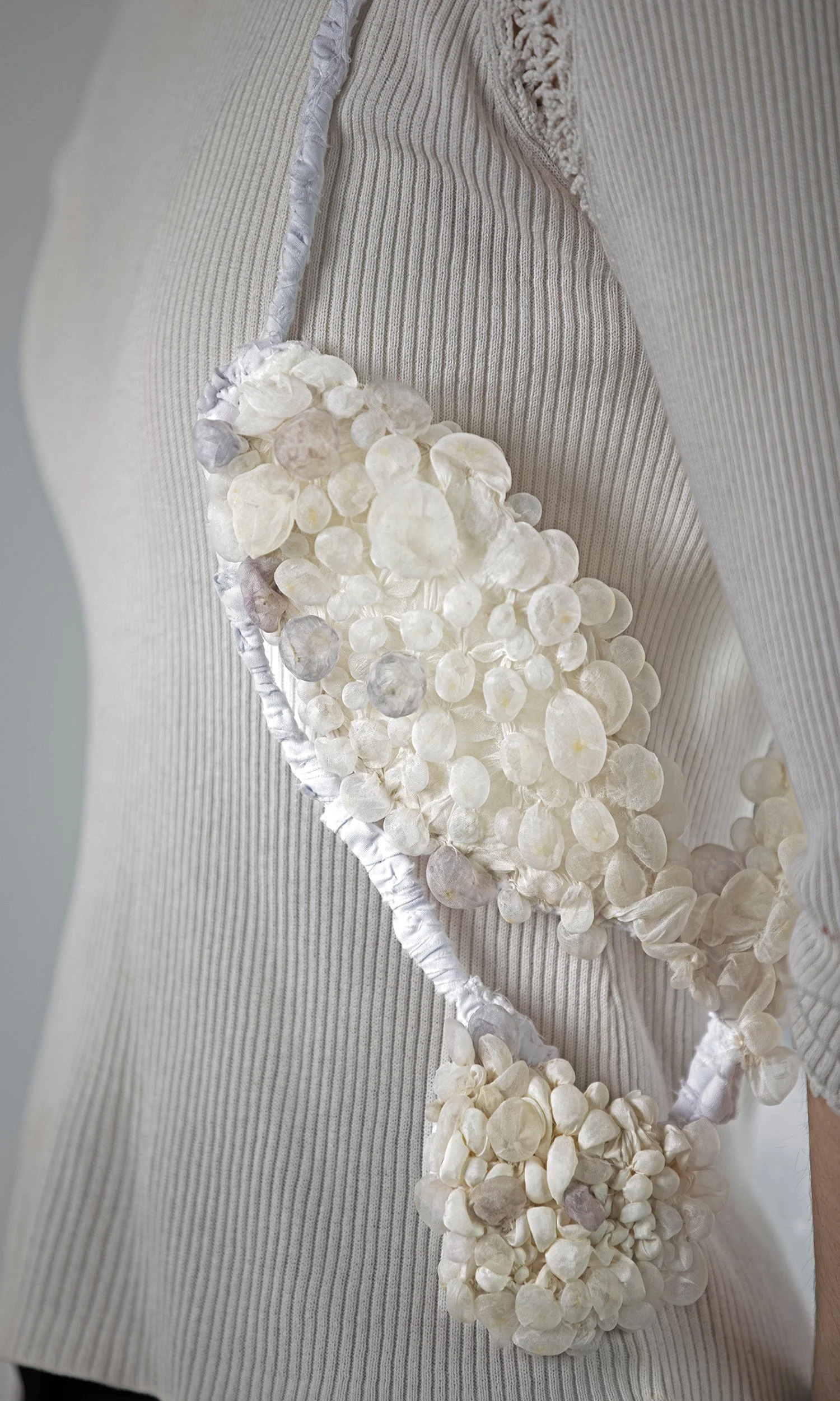 holding air necklace, 2026. silk, cotton. *