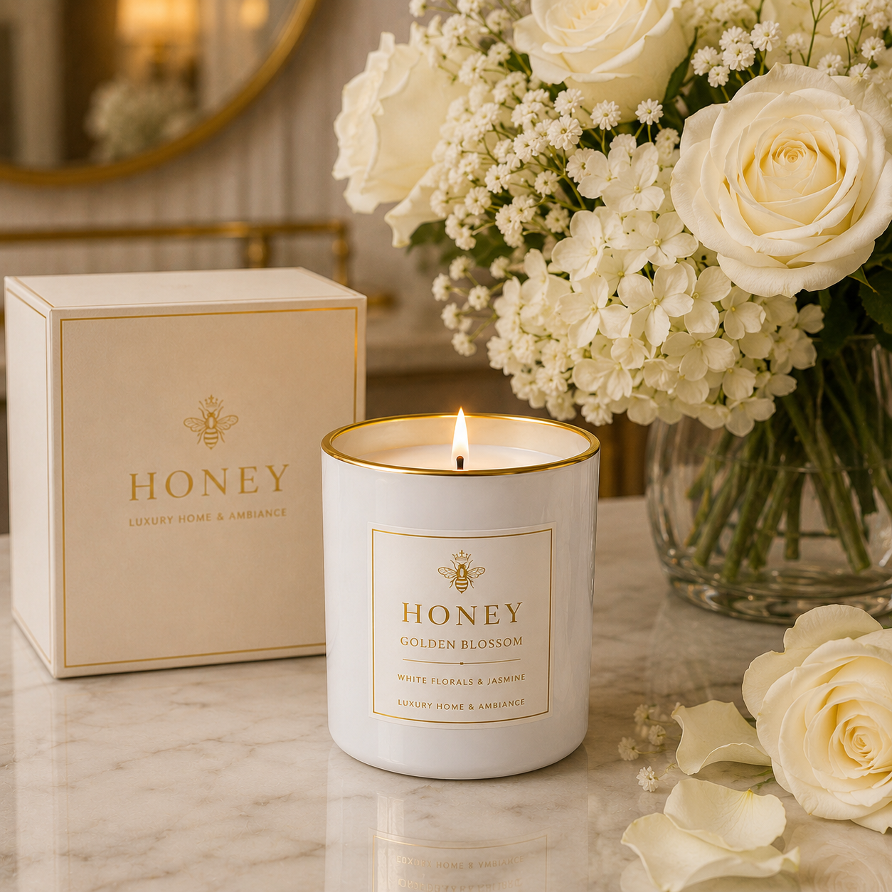 Honey Golden Blossom Luxury Candle