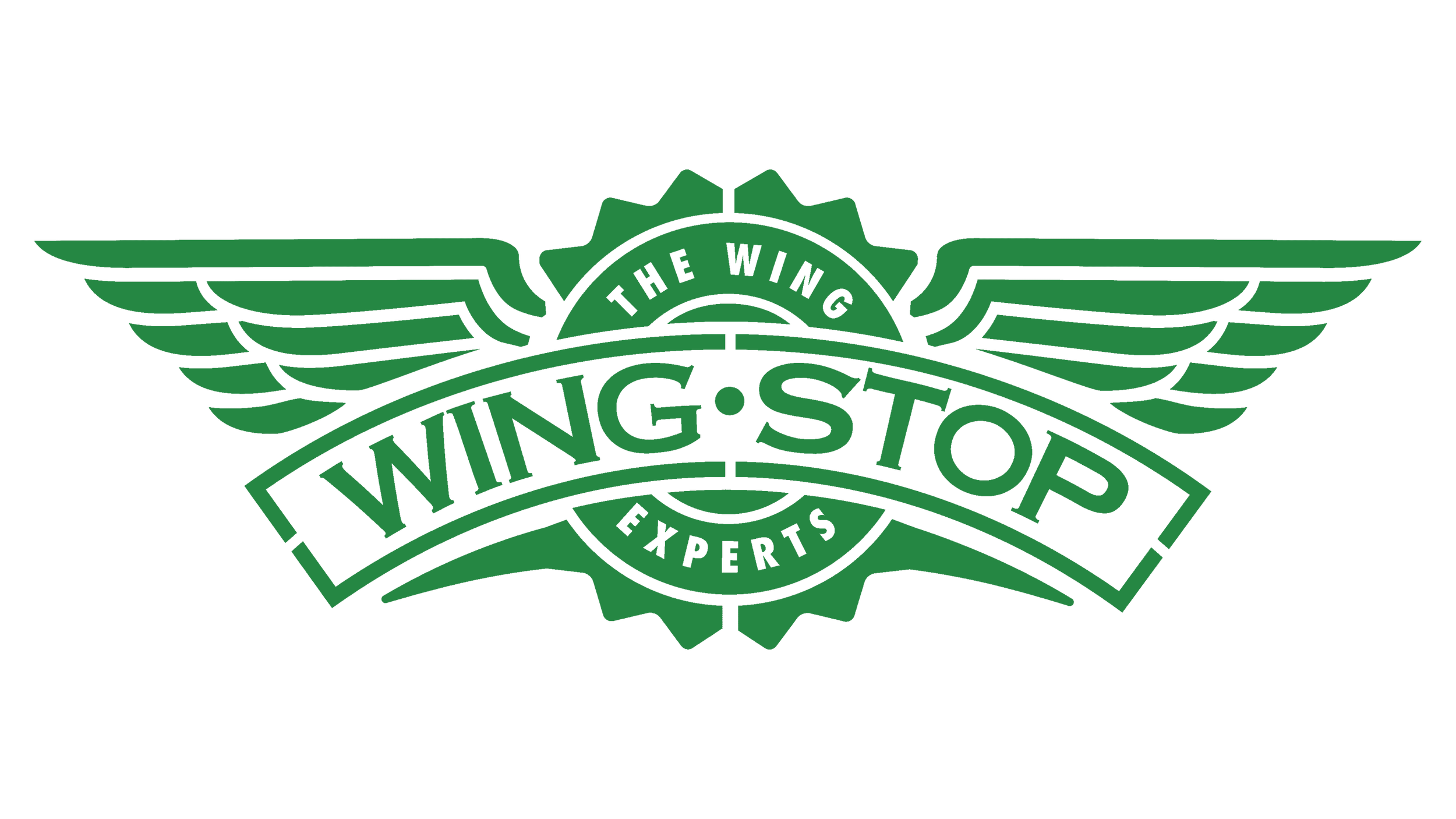 A green logo for Wingstop with wings, a gear, and the text "Wingstop Experts."