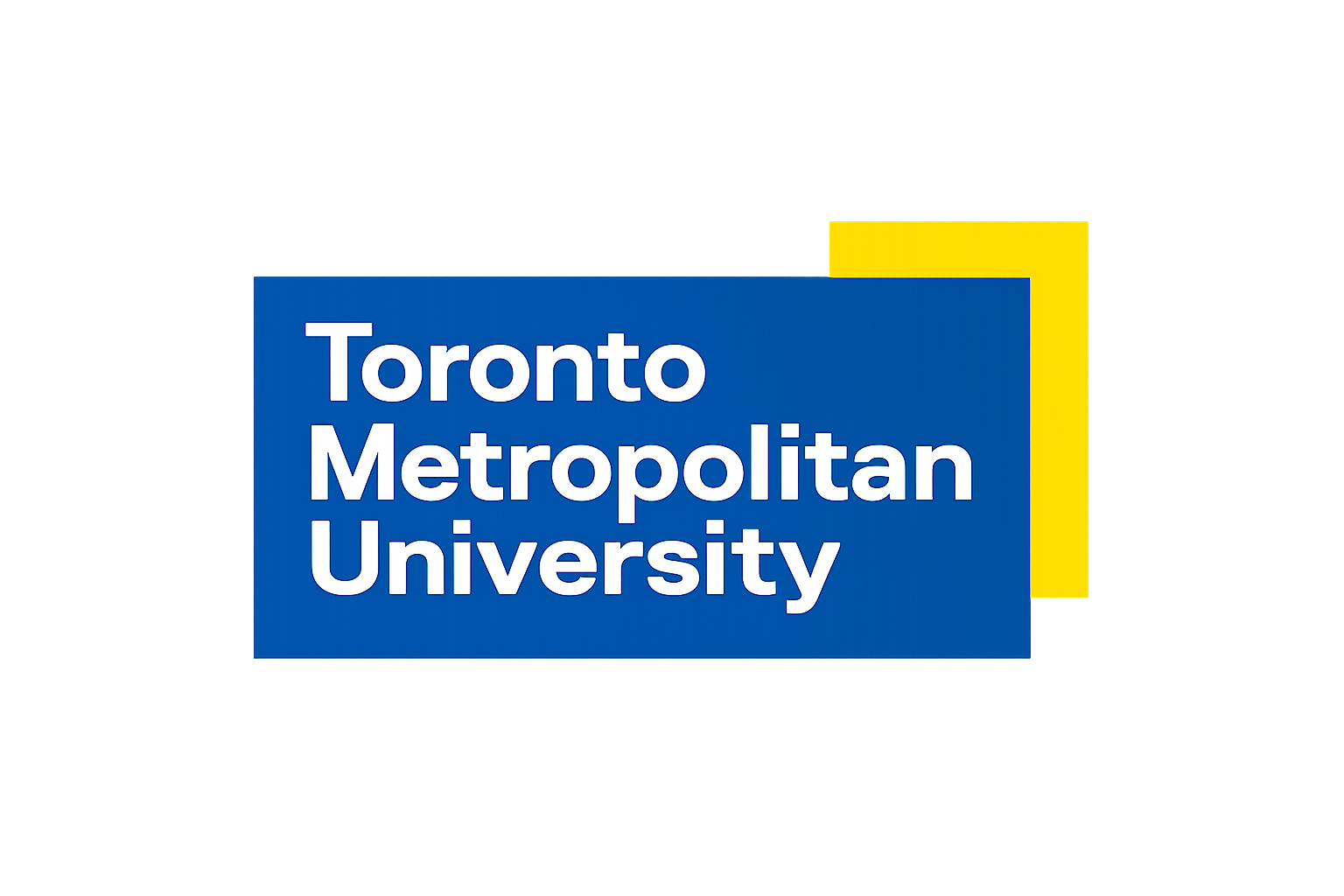 Sign for Toronto Metropolitan University with blue background and white text.