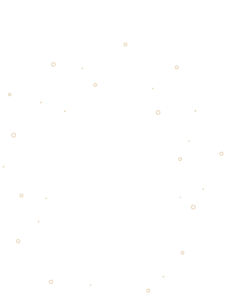 Black background with numerous small beige and white dots resembling a starry night sky