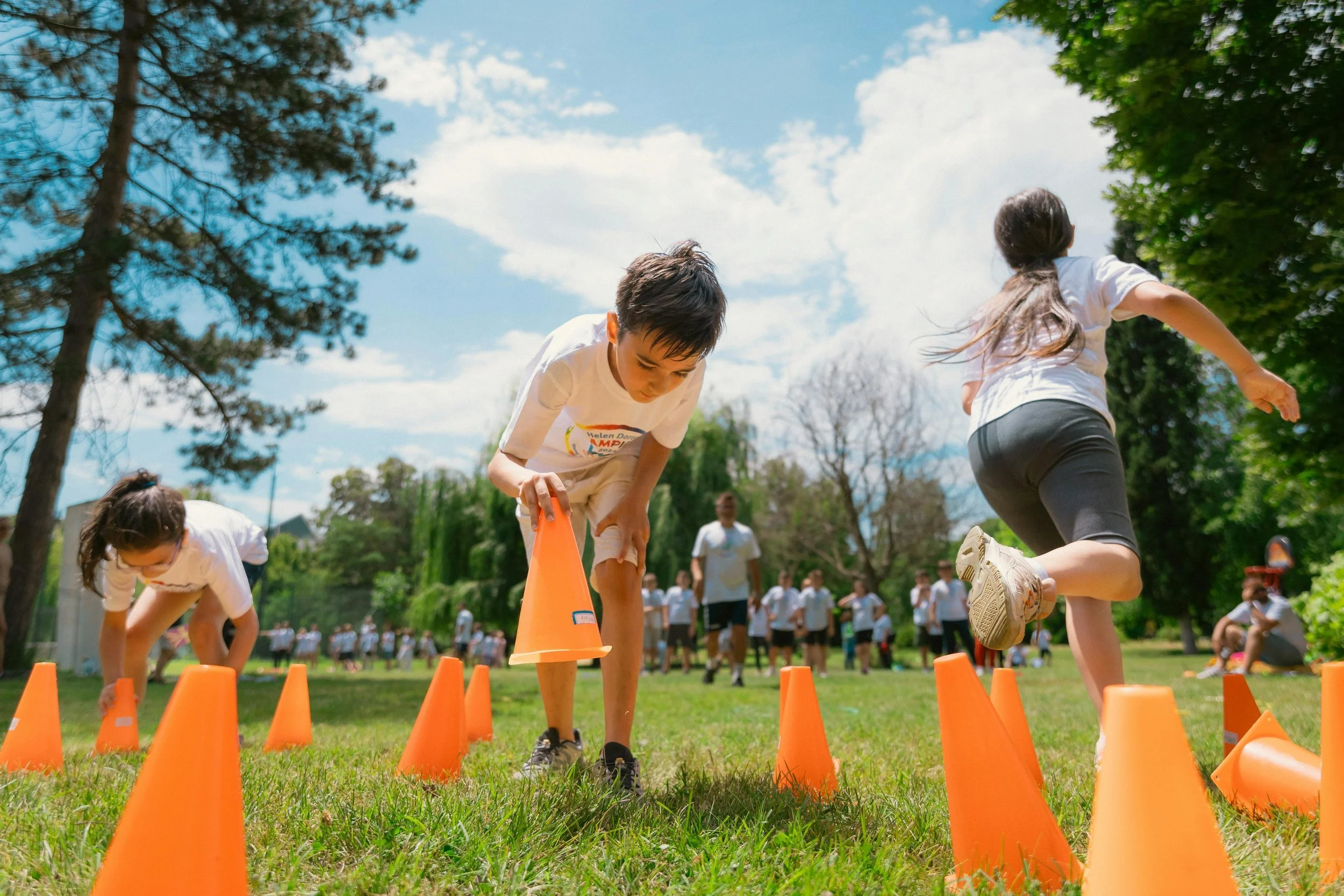 Girls participating in a multi-sport camp session.