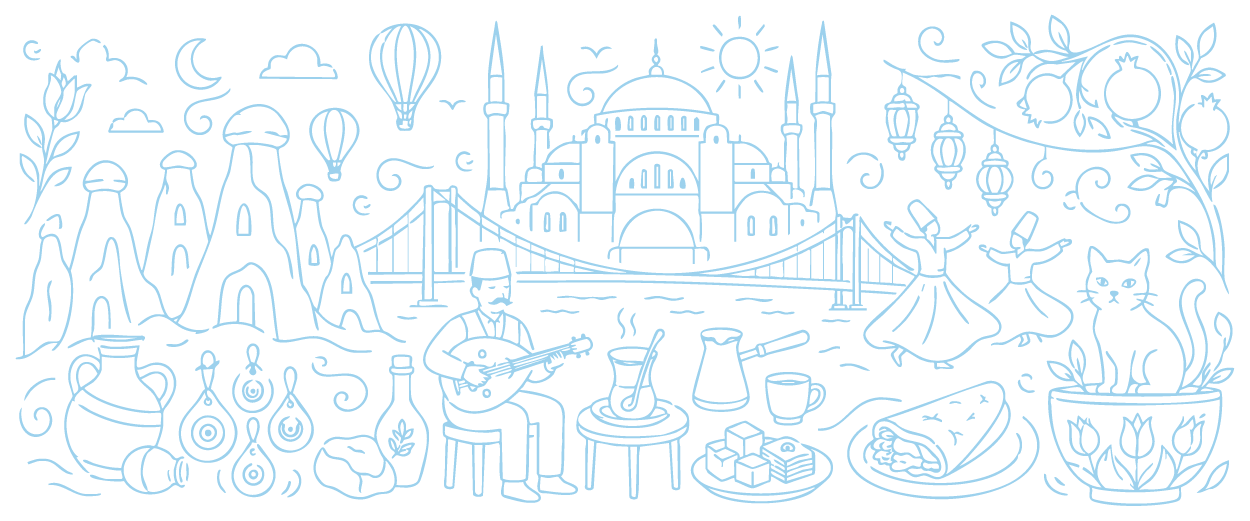 A set of 31 country illustrations created through creative direction and AI-assisted production.