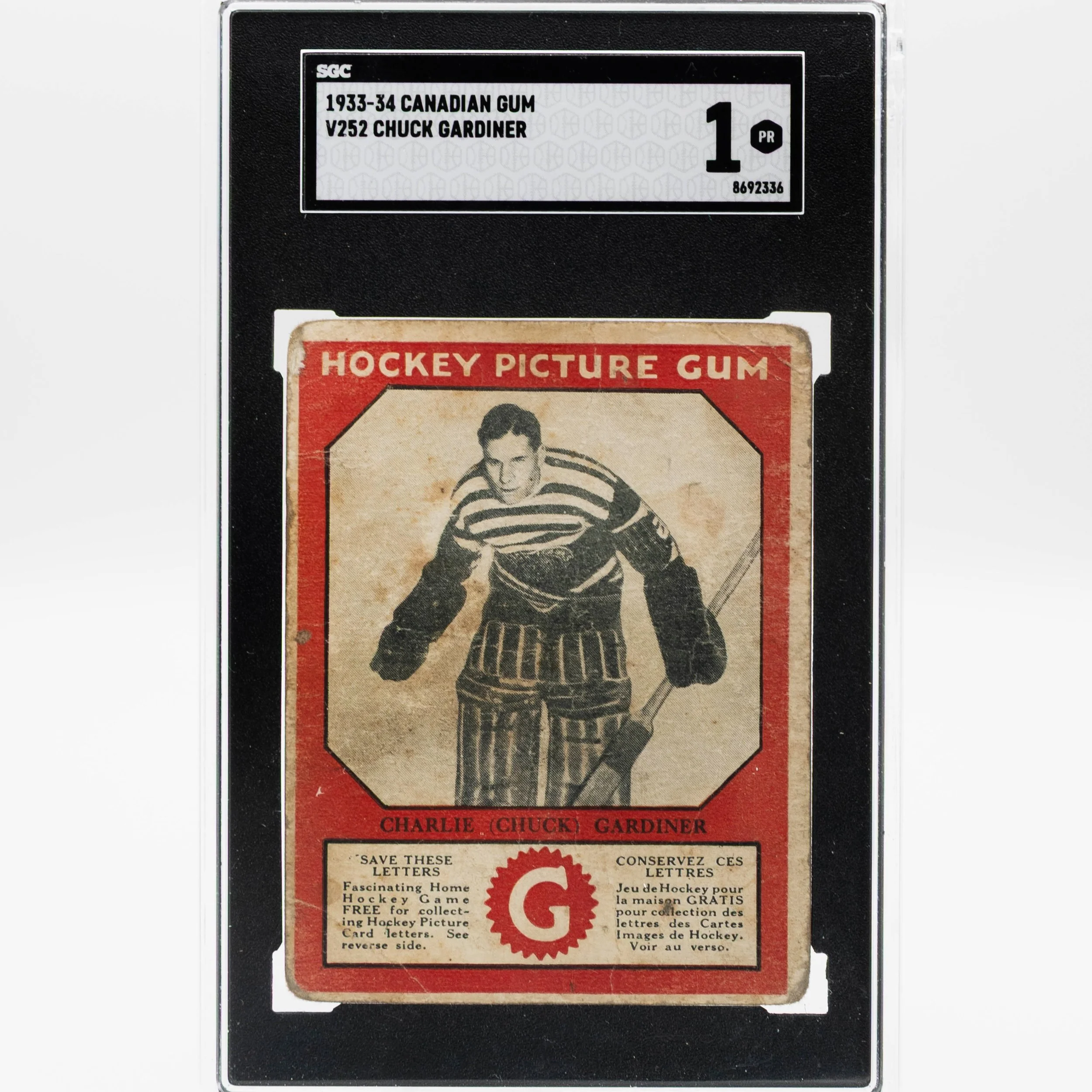 Charlie Gardiner 1933 Canadian Gum 
