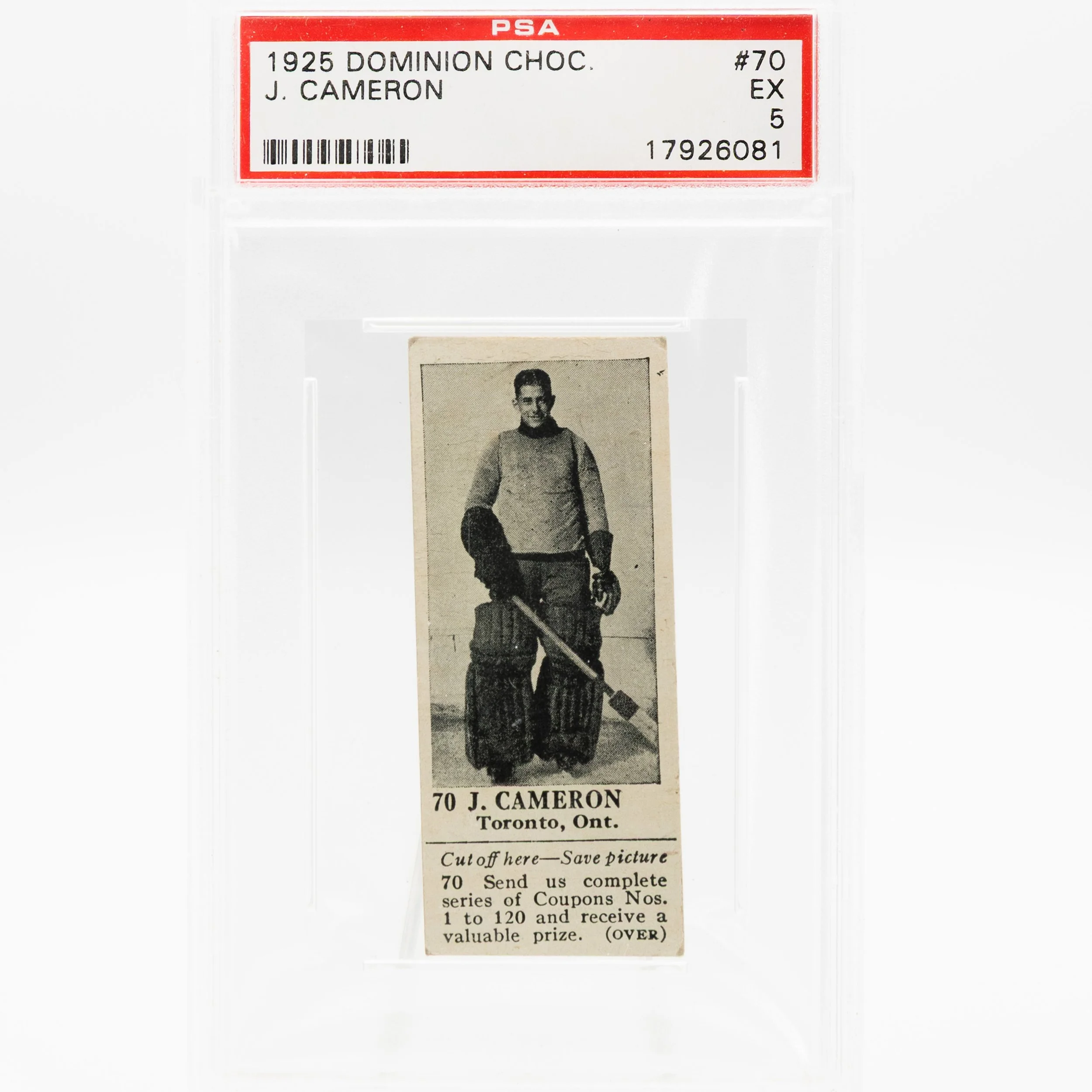 Jack Cameron 1925 Dominion Chocolate