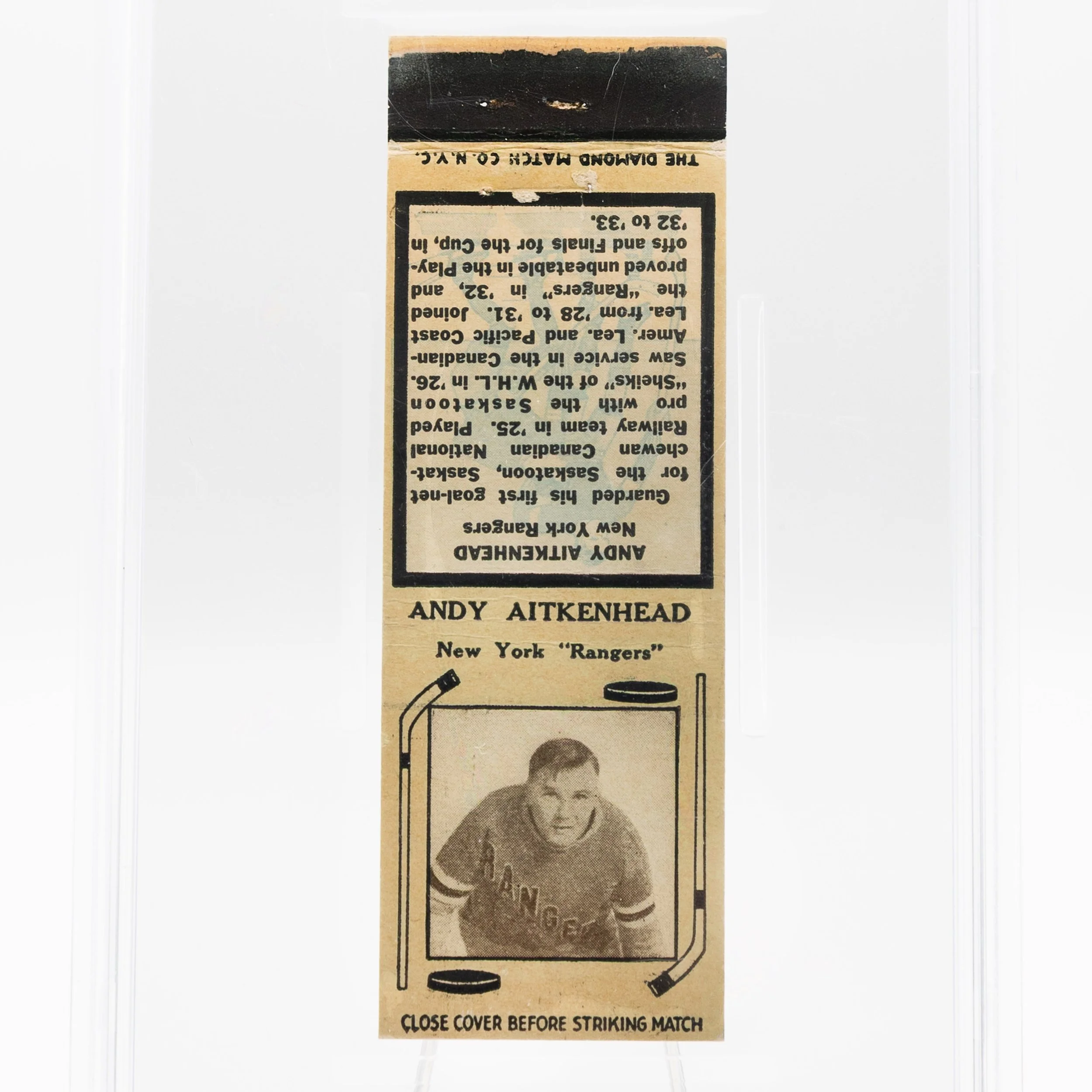 Andy Aitkenhead 1935 Diamond Matchbook
