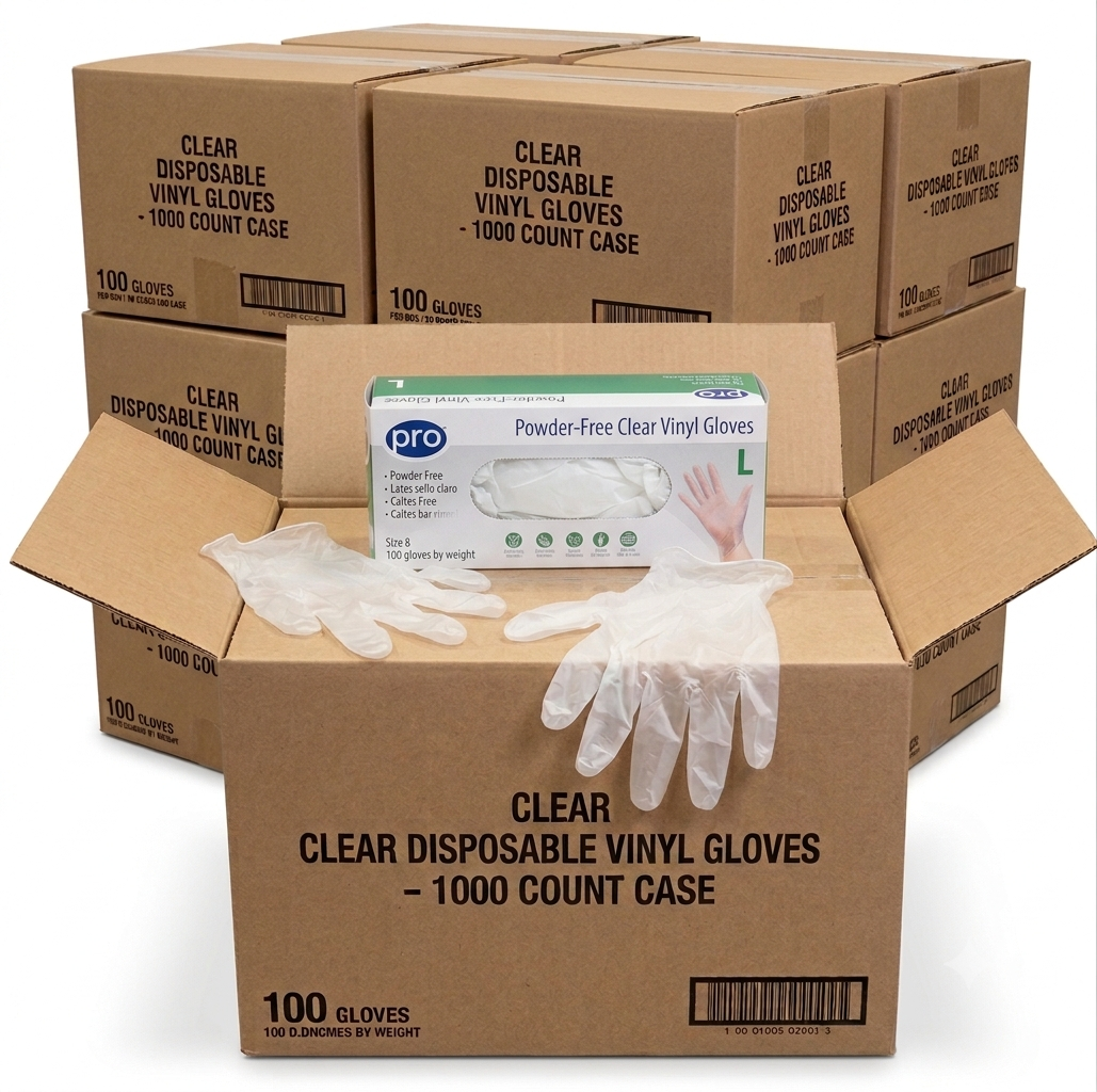 Large Vinyl Powder-Free Standard Gloves