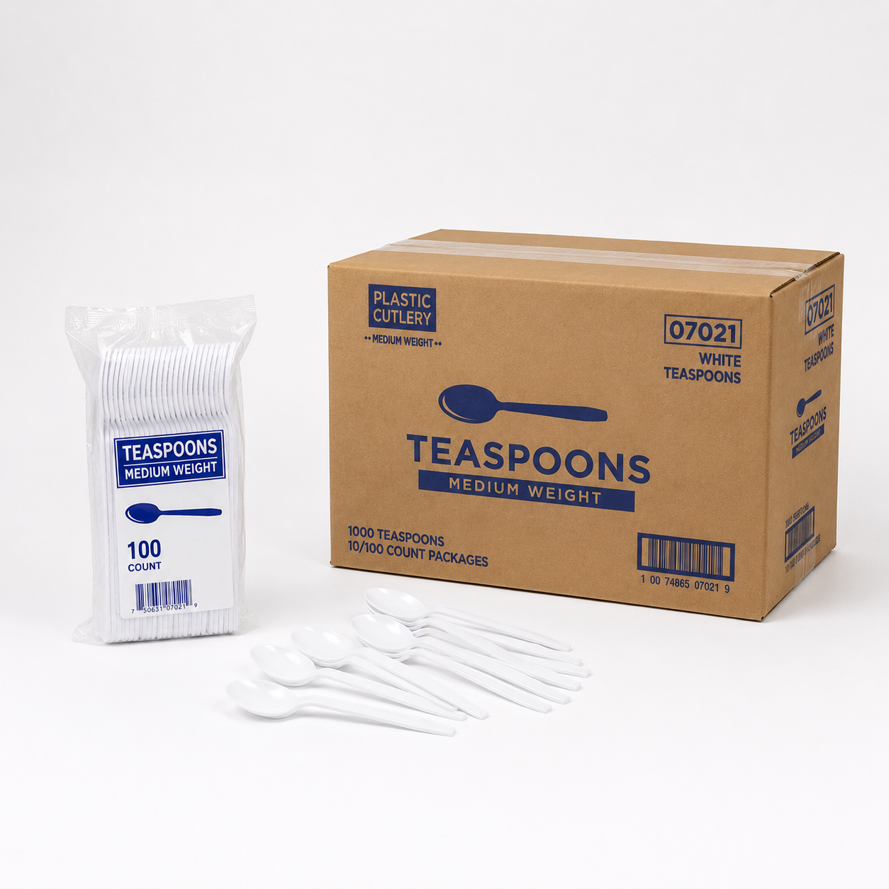 Medium Weight Polypropylene Teaspoons
