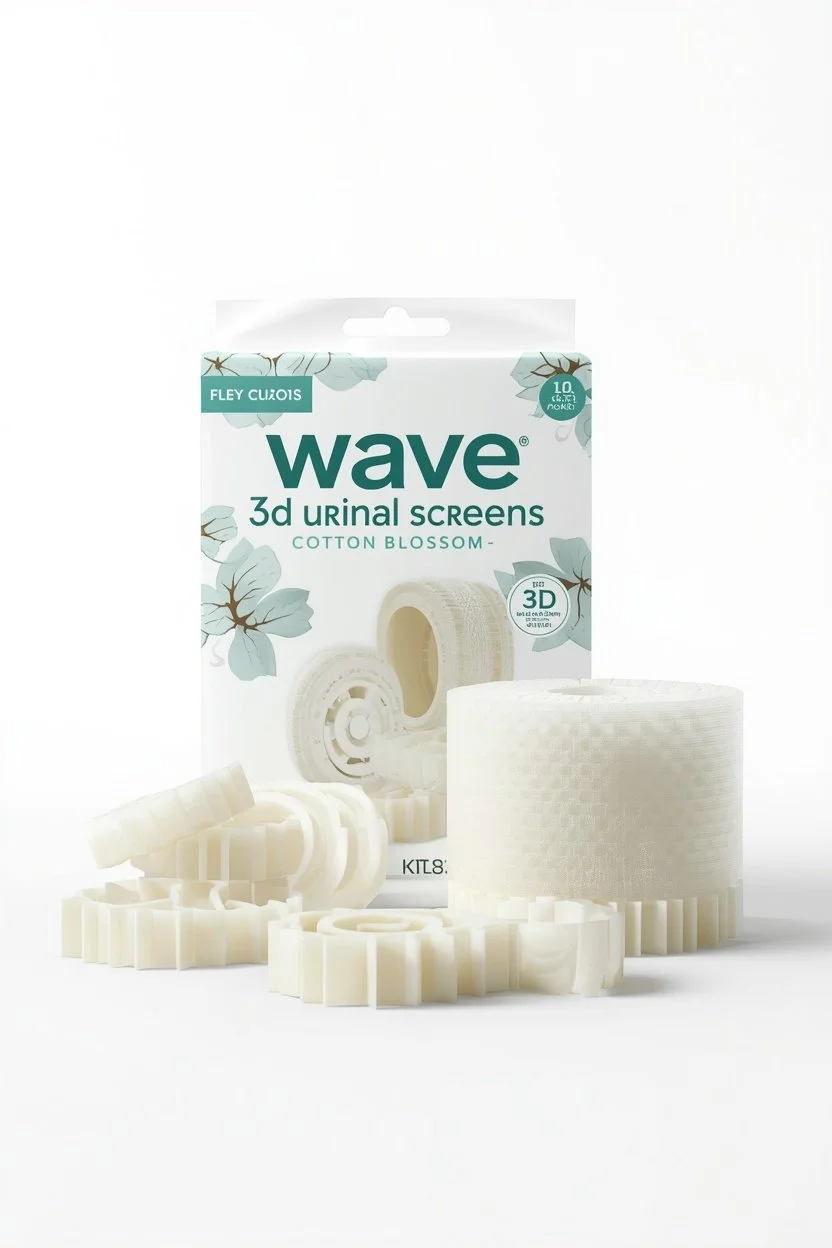 WAVE 3D Urinal Screens – Cotton Blossom
