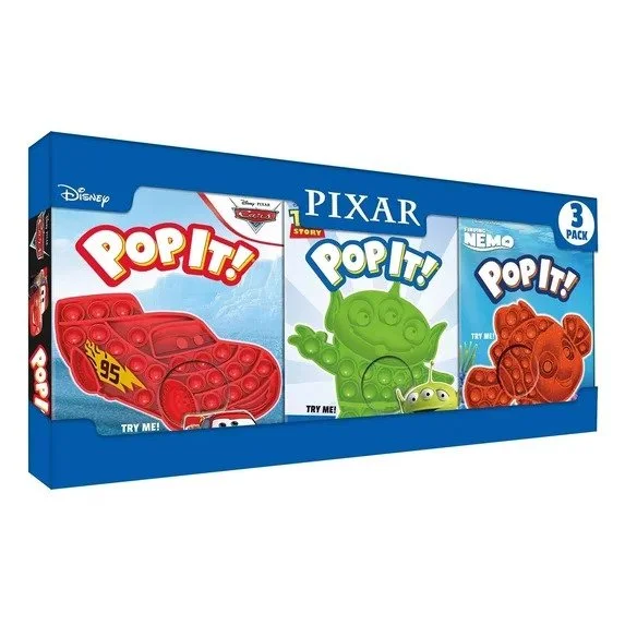 POP IT! 3 Pack Sets - Select from Disney, Star Wars, Pixar, Marvel (Nemo Alien Lightning McQueen)