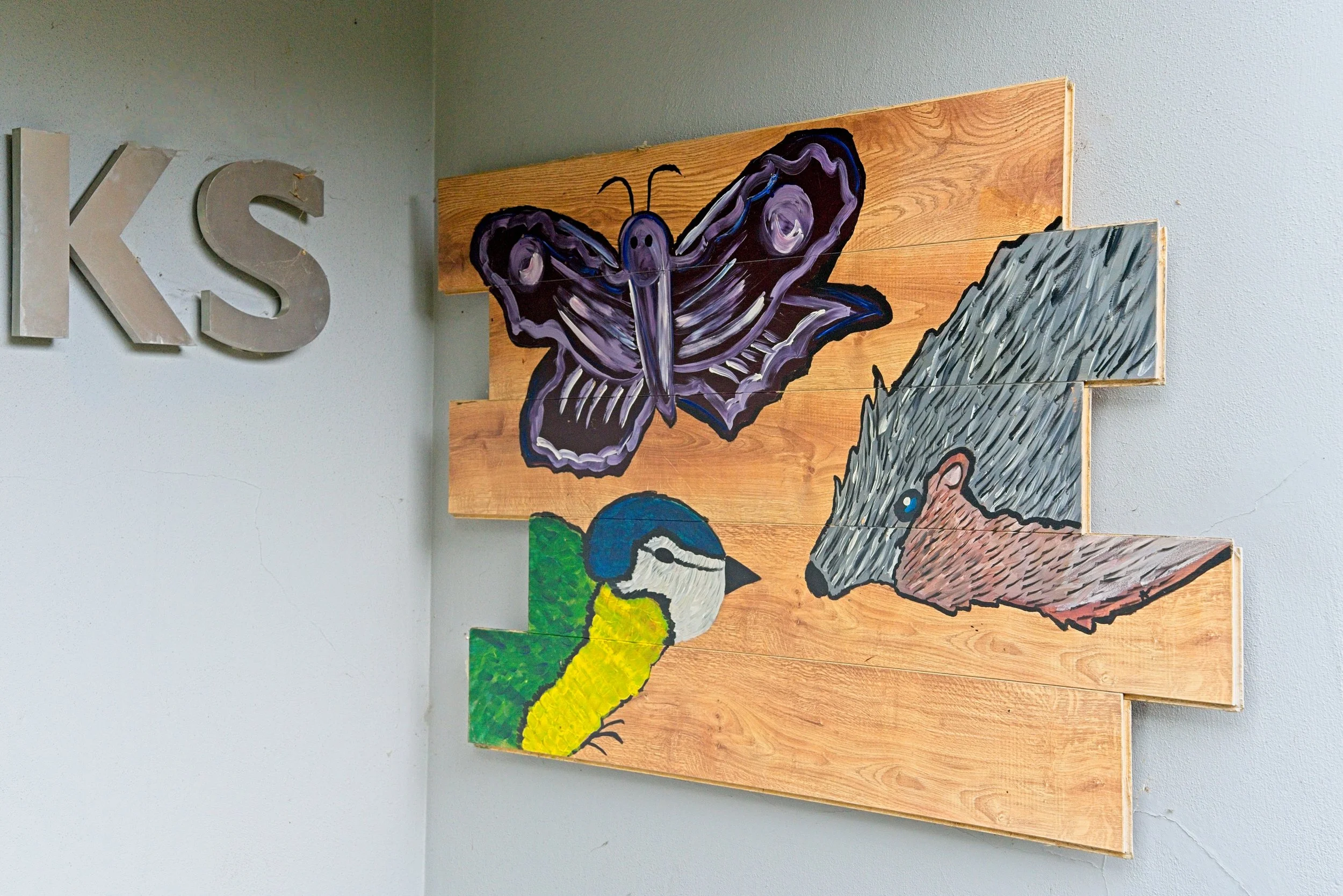 Education Links school photography of student artwork on display