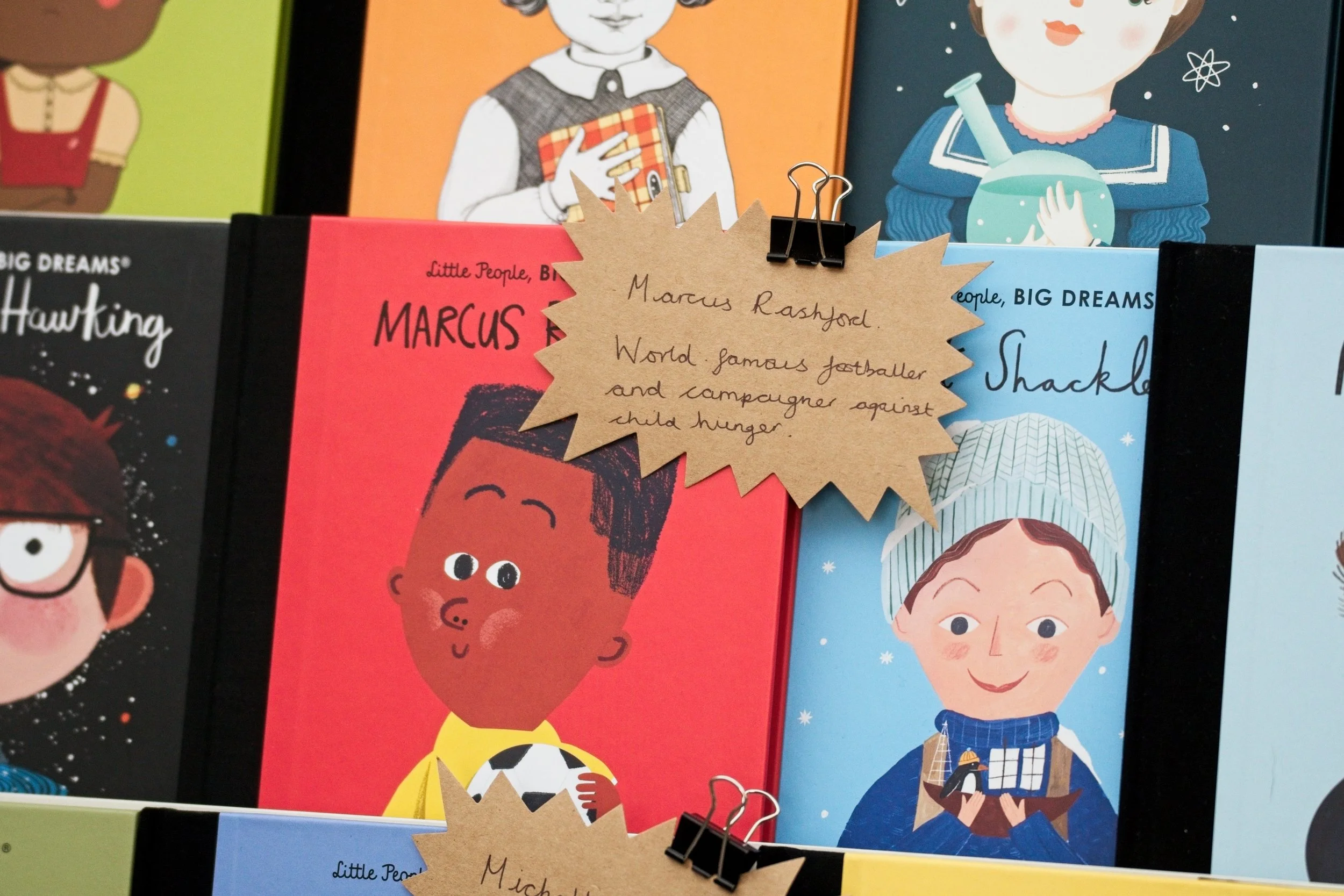 School book display in the library for Silverstone Primary School Northamptonshire