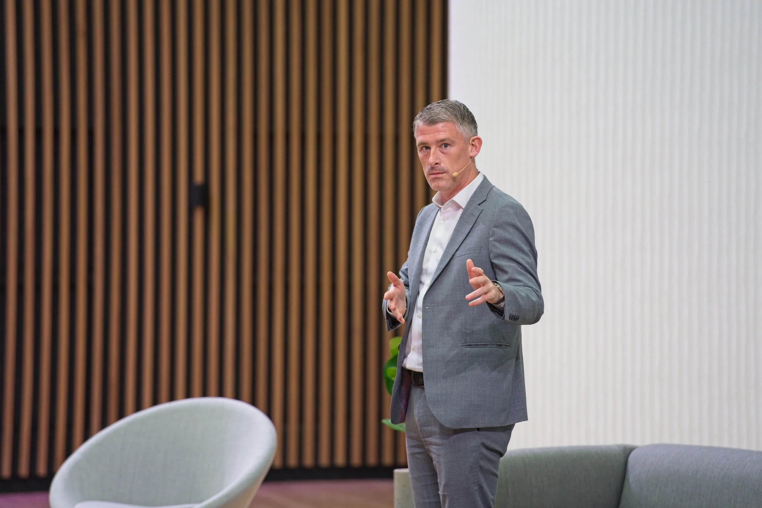 Professional corporate event photography at a business conference in The Midlands. High-quality images capturing keynote speakers and networking.