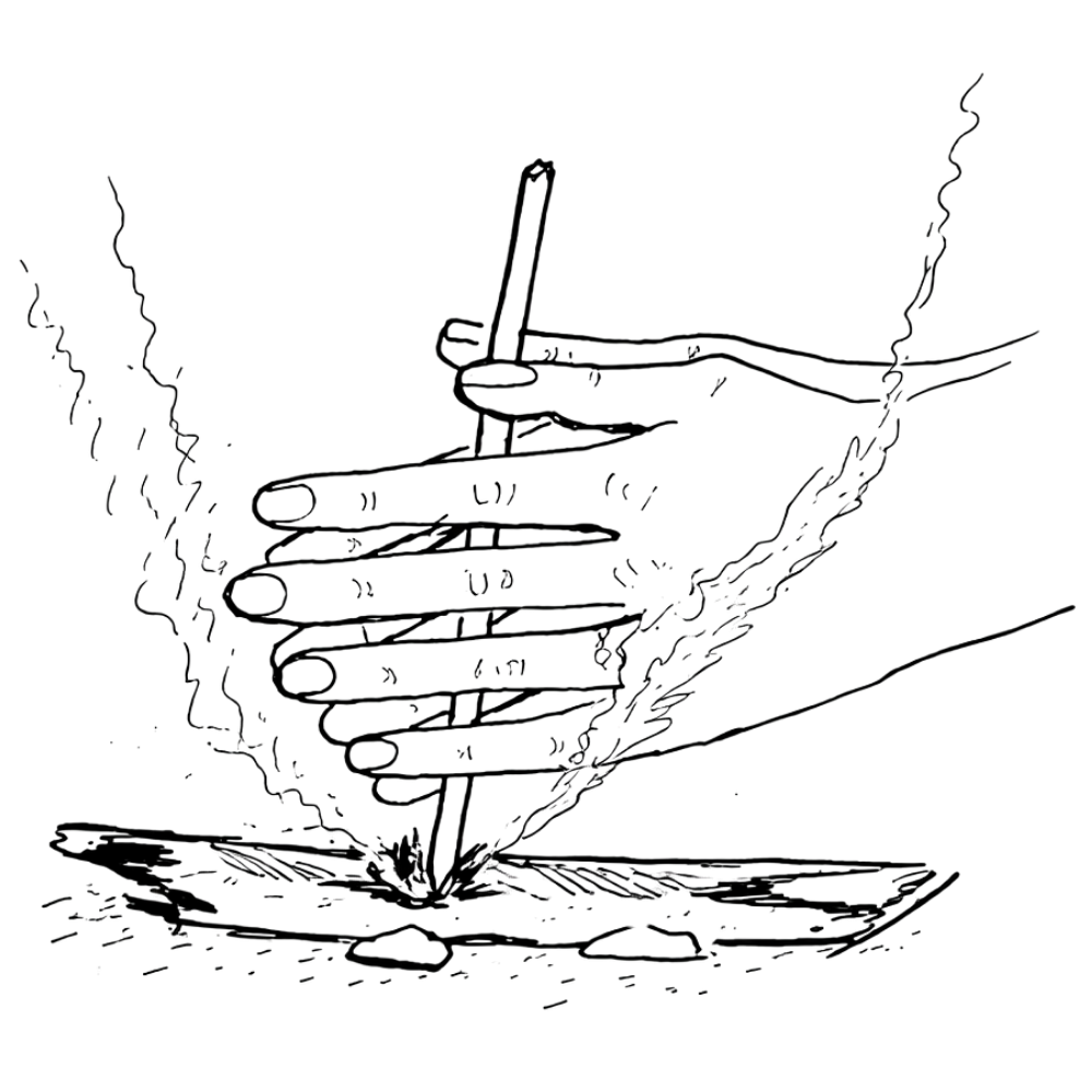 Stylized brown tree with many leaves on a black background.