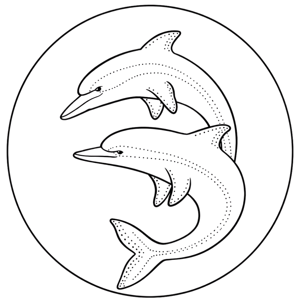 Brown stylized tree with several branches and leaves on a black background.