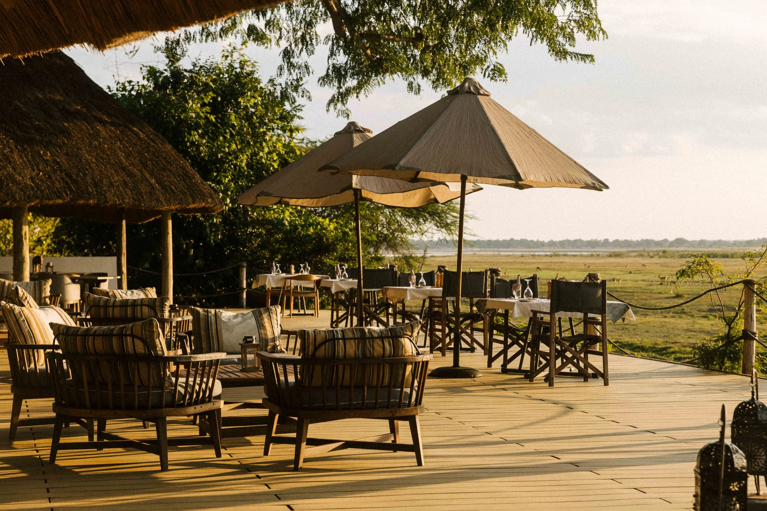 Kafunta River Lodge  for Classic Comfort & Prestige

The Vibe: High-end, relaxed, and beautifully integrated into the riverine forest.

The Rooms: Private, thatched luxury chalets built on raised wooden platforms with private viewing decks.

The Priv