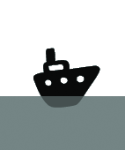 Schiffchen schaukelt auf Meer