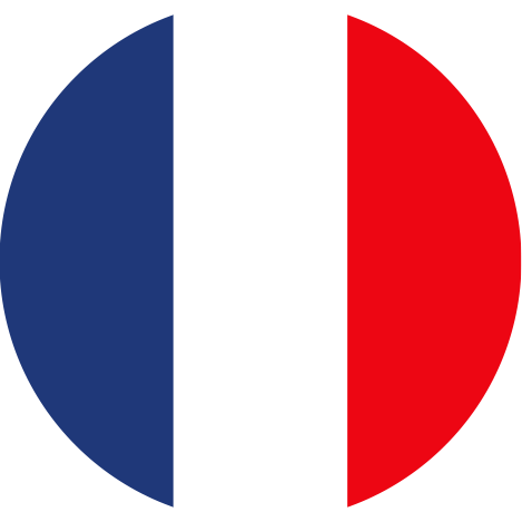 Drapeau de la France avec des bandes verticales bleue, blanche et rouge.