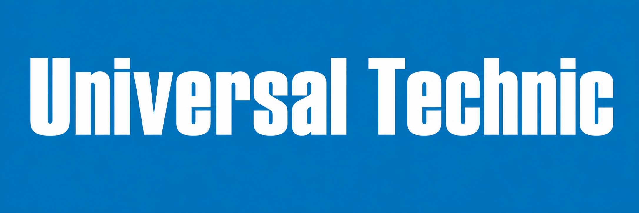 Logo d'Universal Sharing en blanc sur fond bleu.