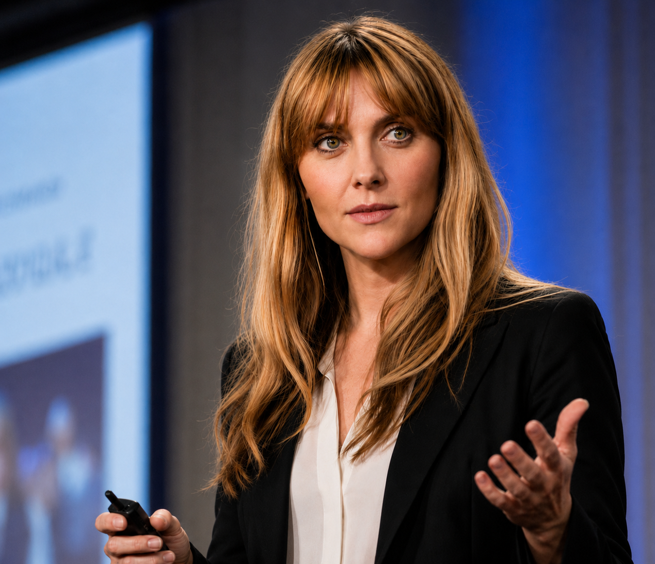 Female speaking at conference