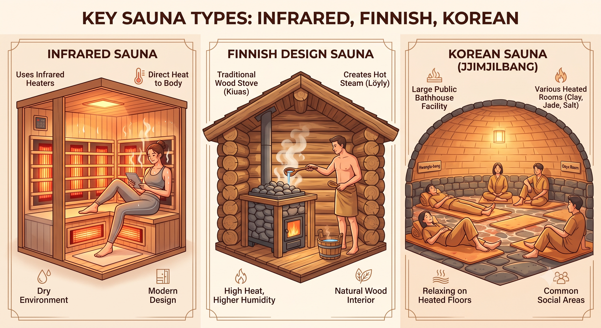 What are the different types of saunas?
