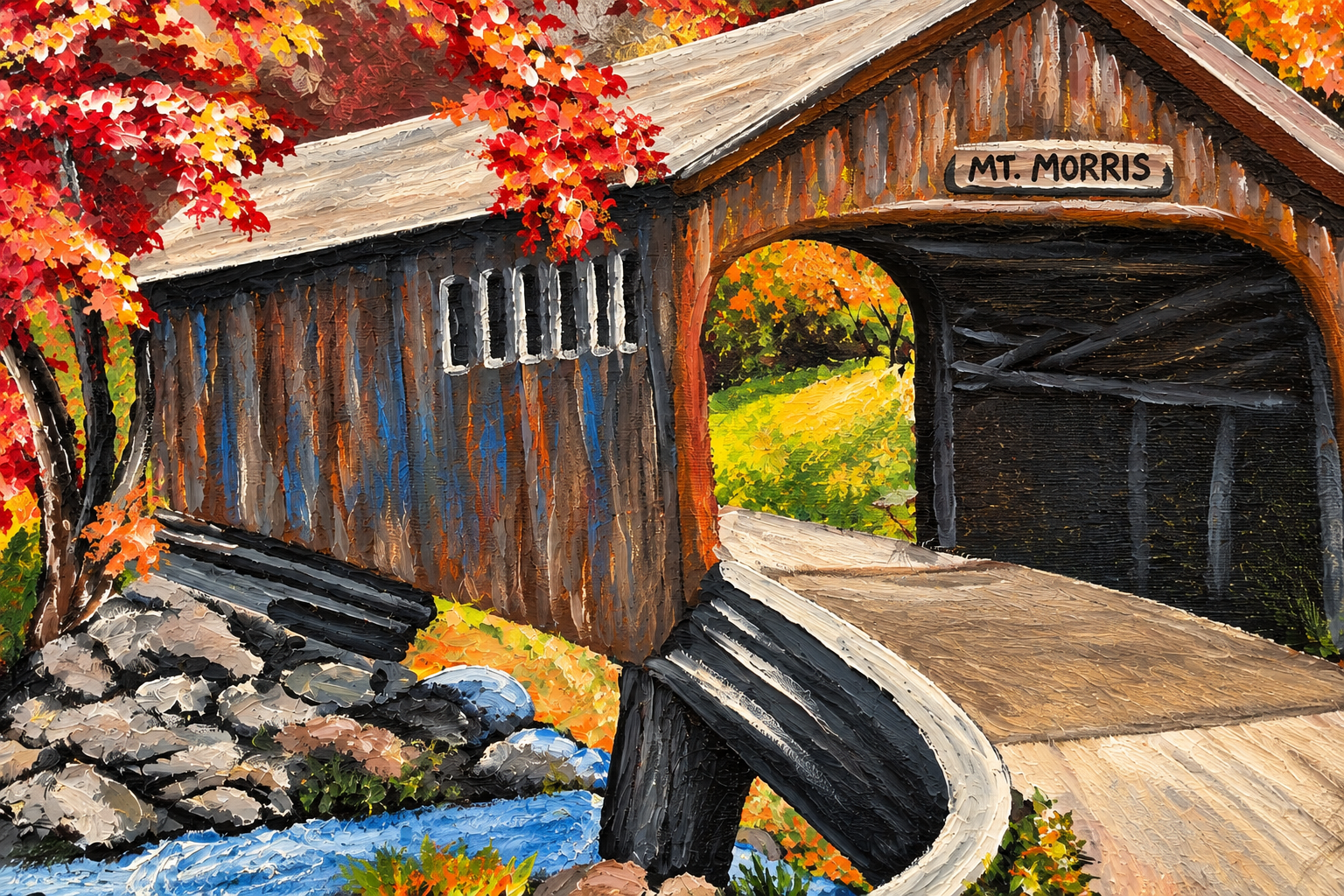 Impasto Autumn Covered Bridge.png