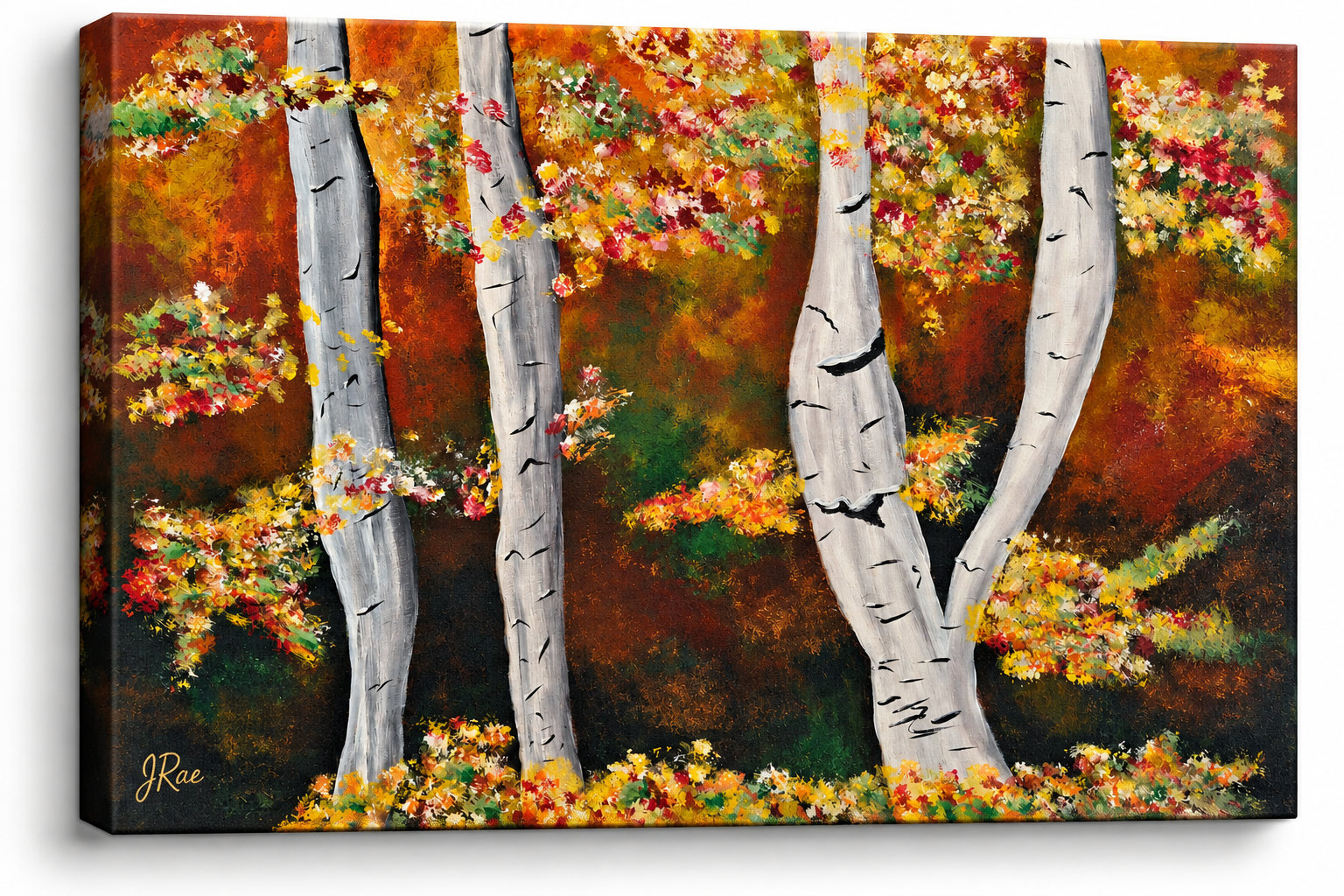Autumn Among the Birches – Printable Fall Landscape Art