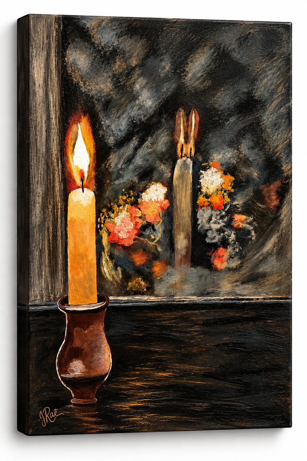 Candlelight Reflections – Printable Candle & Floral Fine Art
