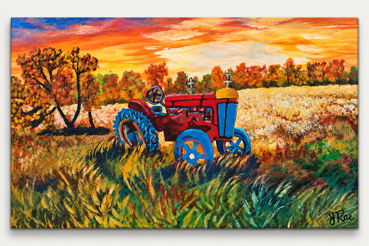 Autumn in the Fields – Printable Vintage Tractor Fall Art