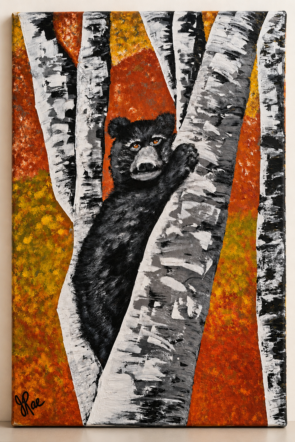 Among the Birches – Printable Black Bear Fine Art