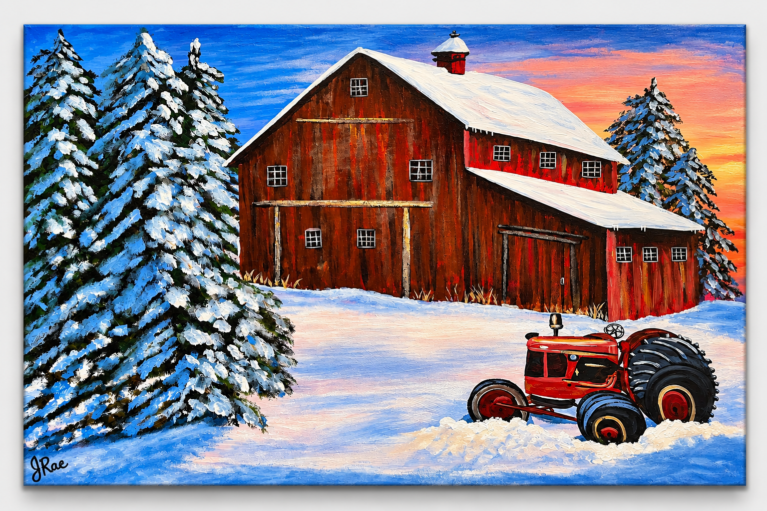 Winter at the Old Barn – Printable Winter Farmhouse Art