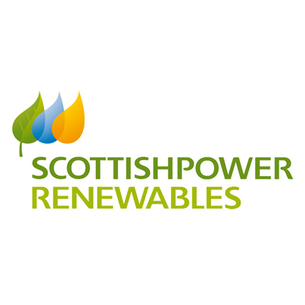 ScottishPower Renewables logo with three colorful leaf-shaped icons