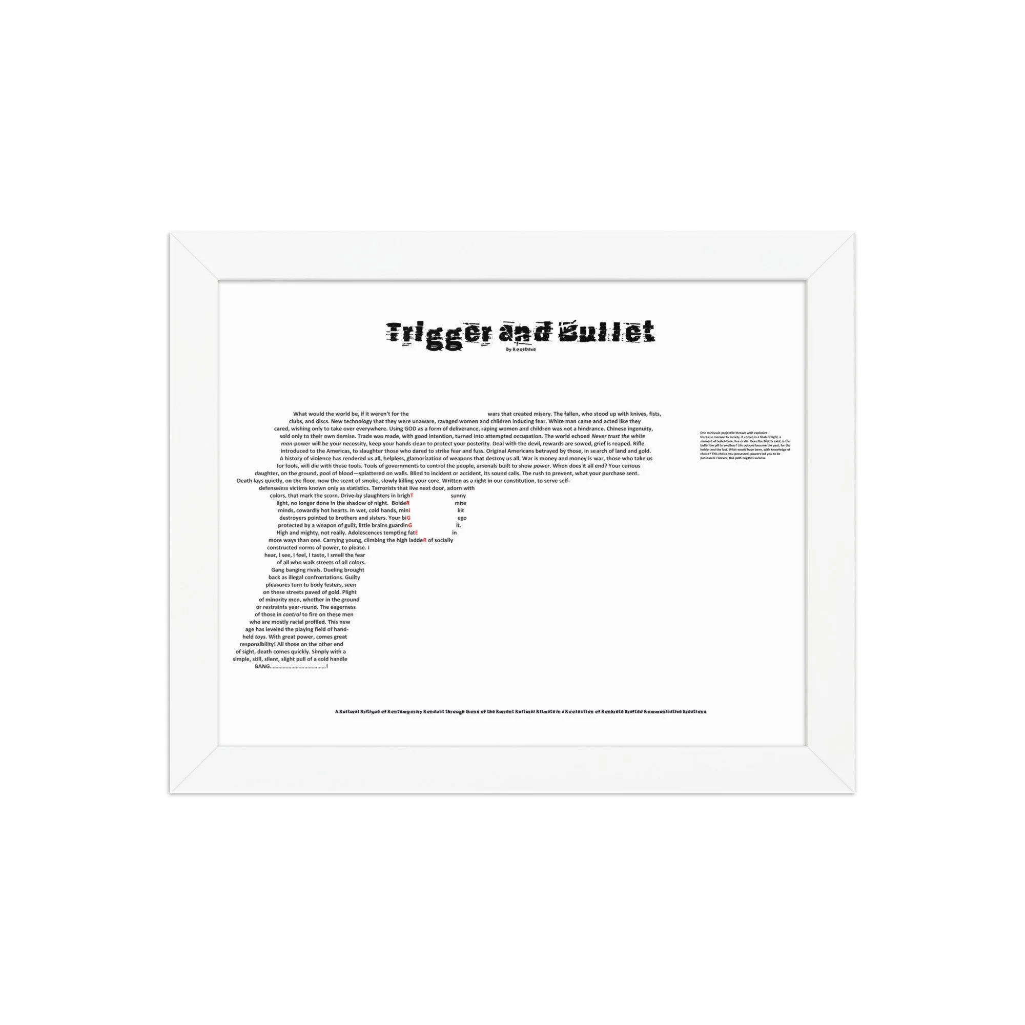 Trigger and Bullet - Framed - KONKRETE RHYMES