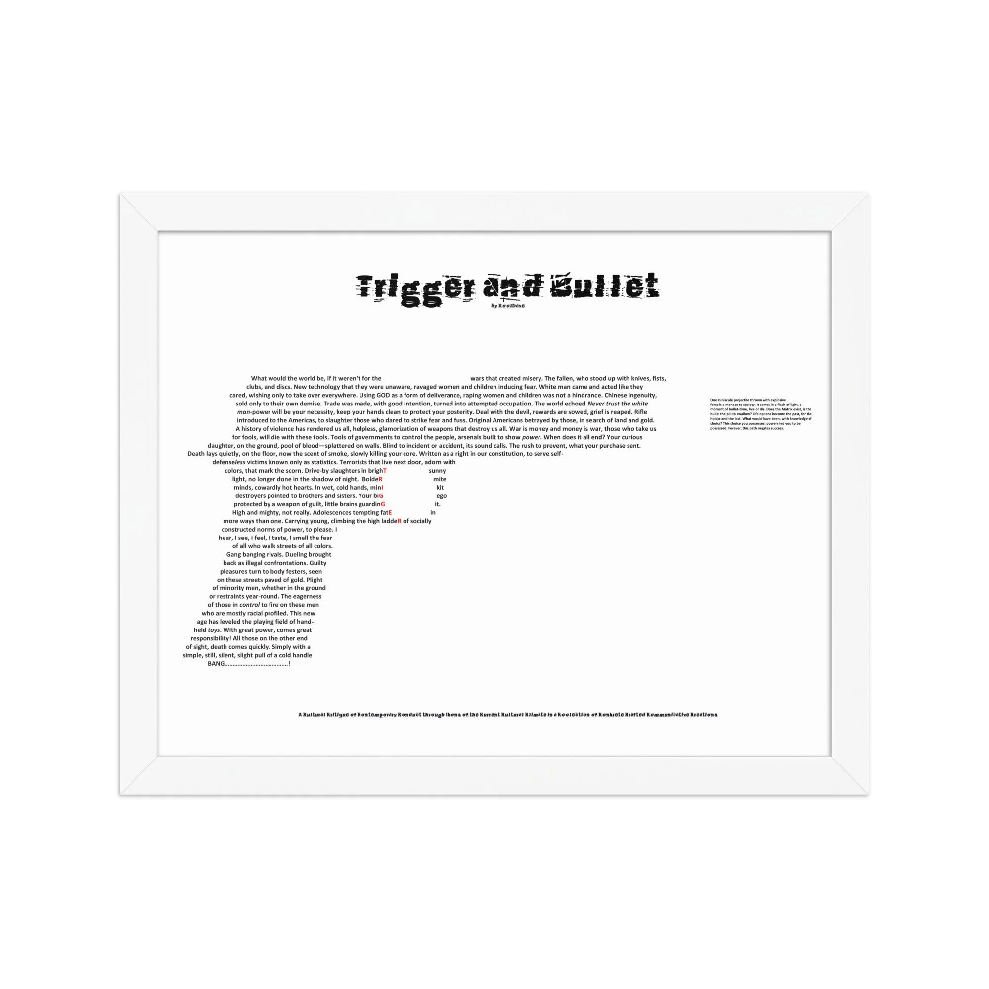 Trigger and Bullet - Framed - KONKRETE RHYMES