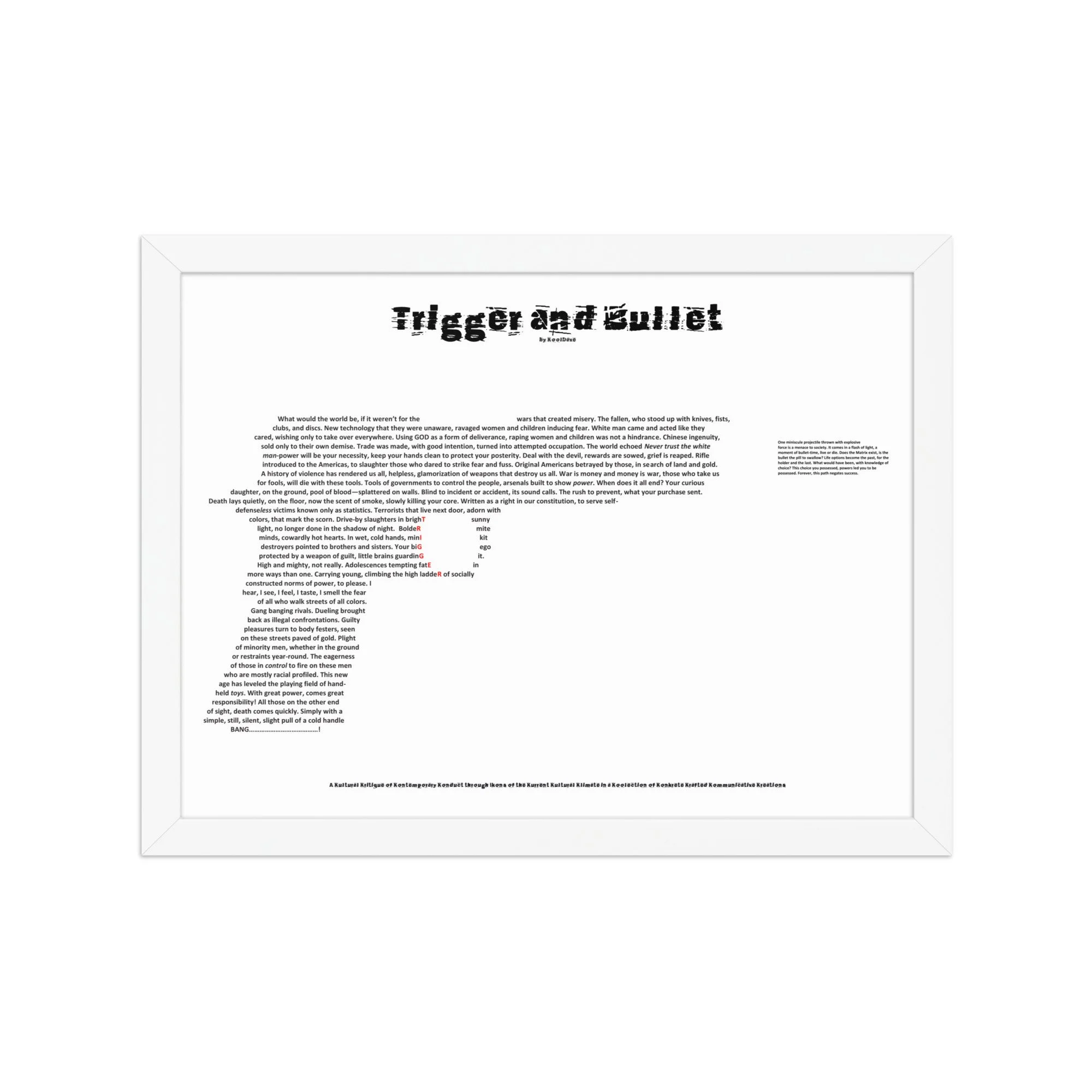 Trigger and Bullet - Framed - KONKRETE RHYMES
